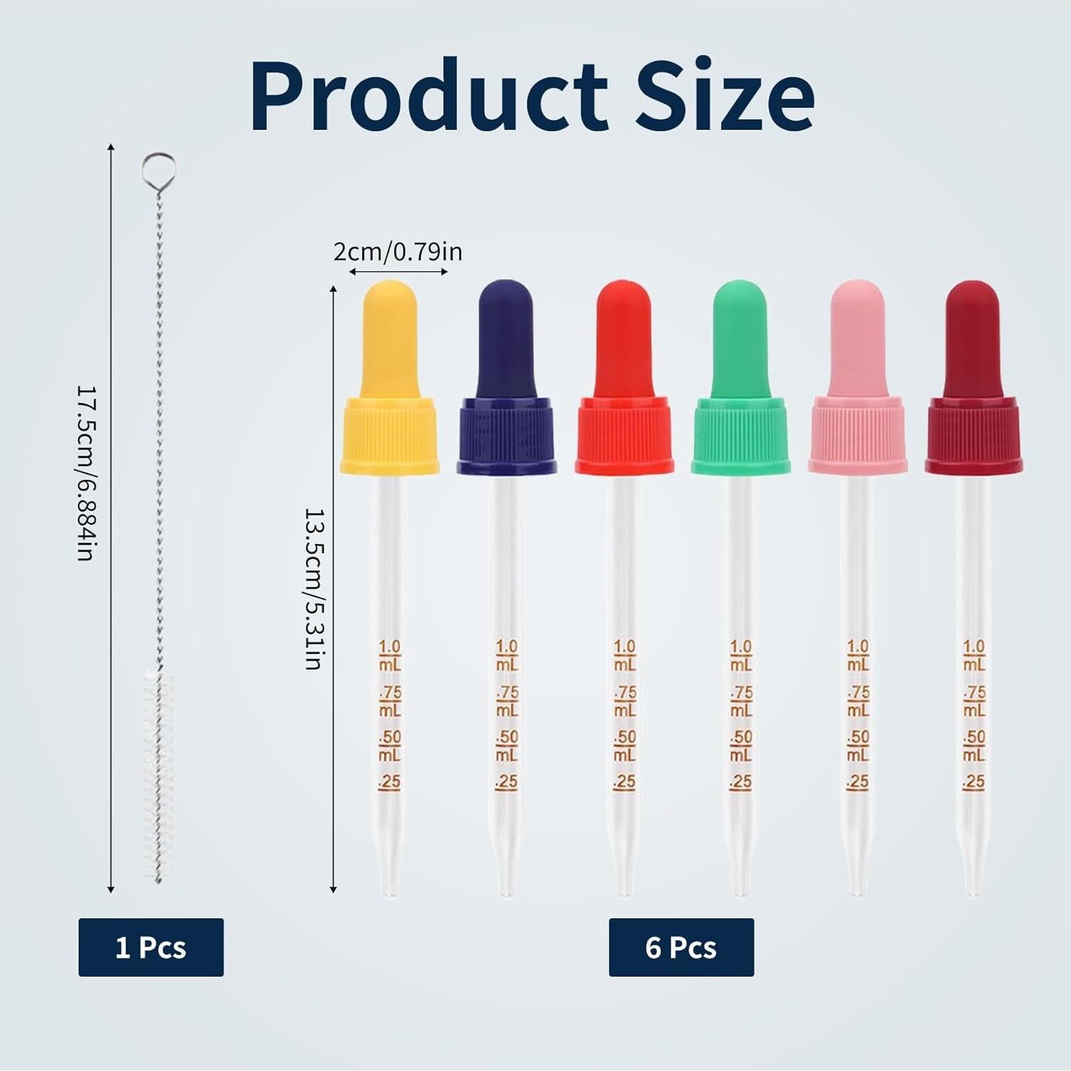Cuentagotas de Vidrio PetPog 1ml - Juego de 6 a Prueba de Fugas
