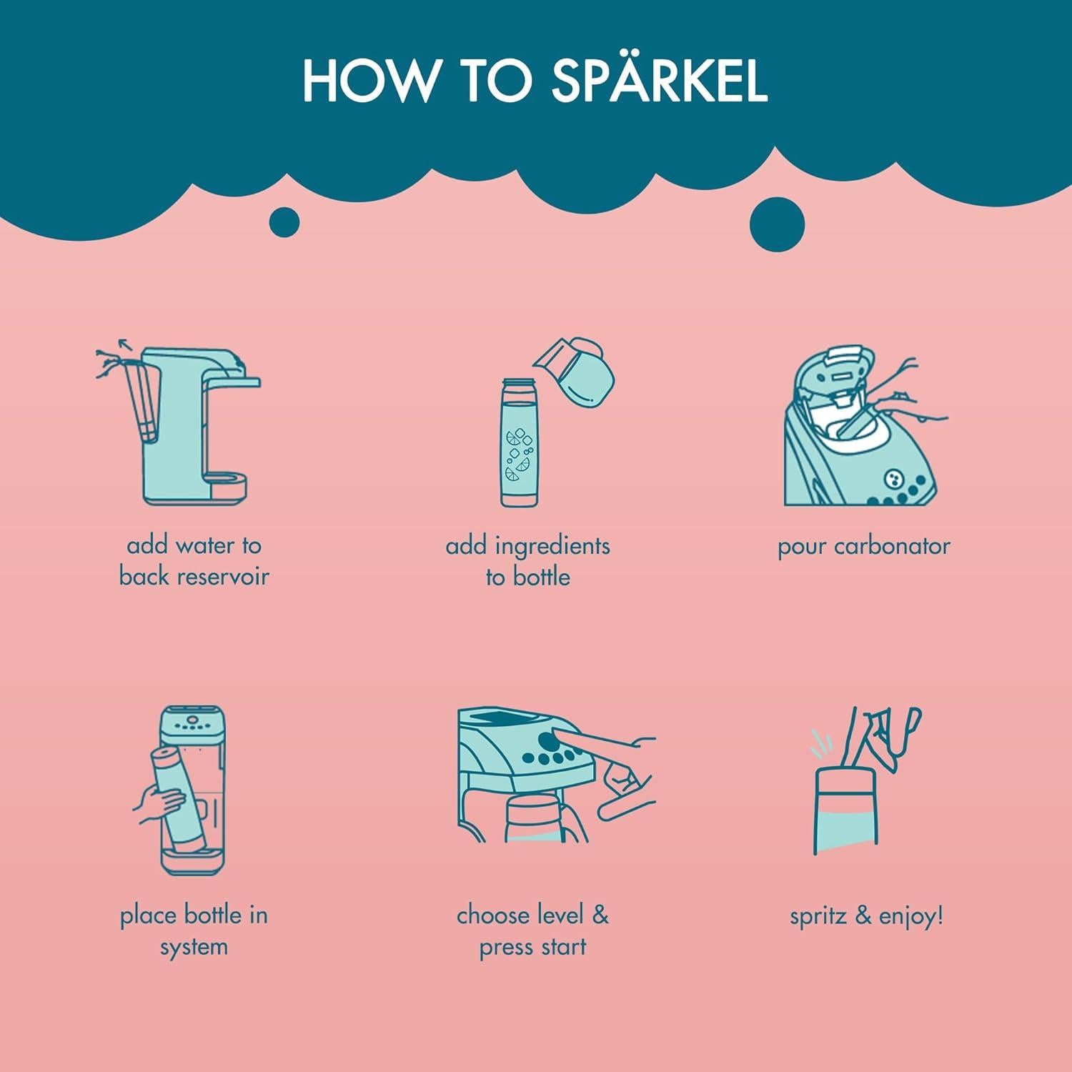 Sistema de Bebidas Espumosas Spärkel Negro - 750ml Automático