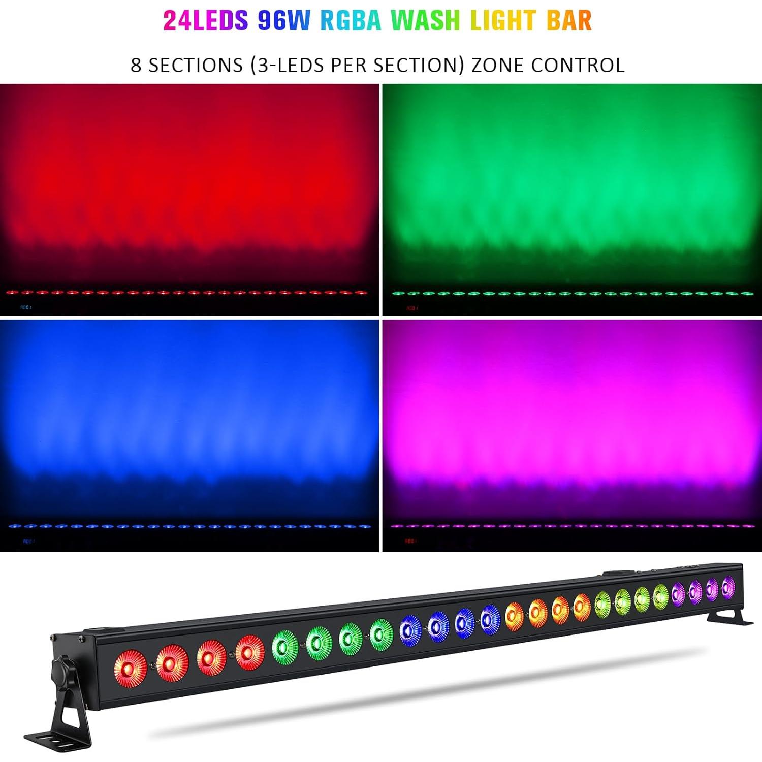 Barra de Luz LED LaluceNatz 24 LEDs 96W RGBA para Eventos