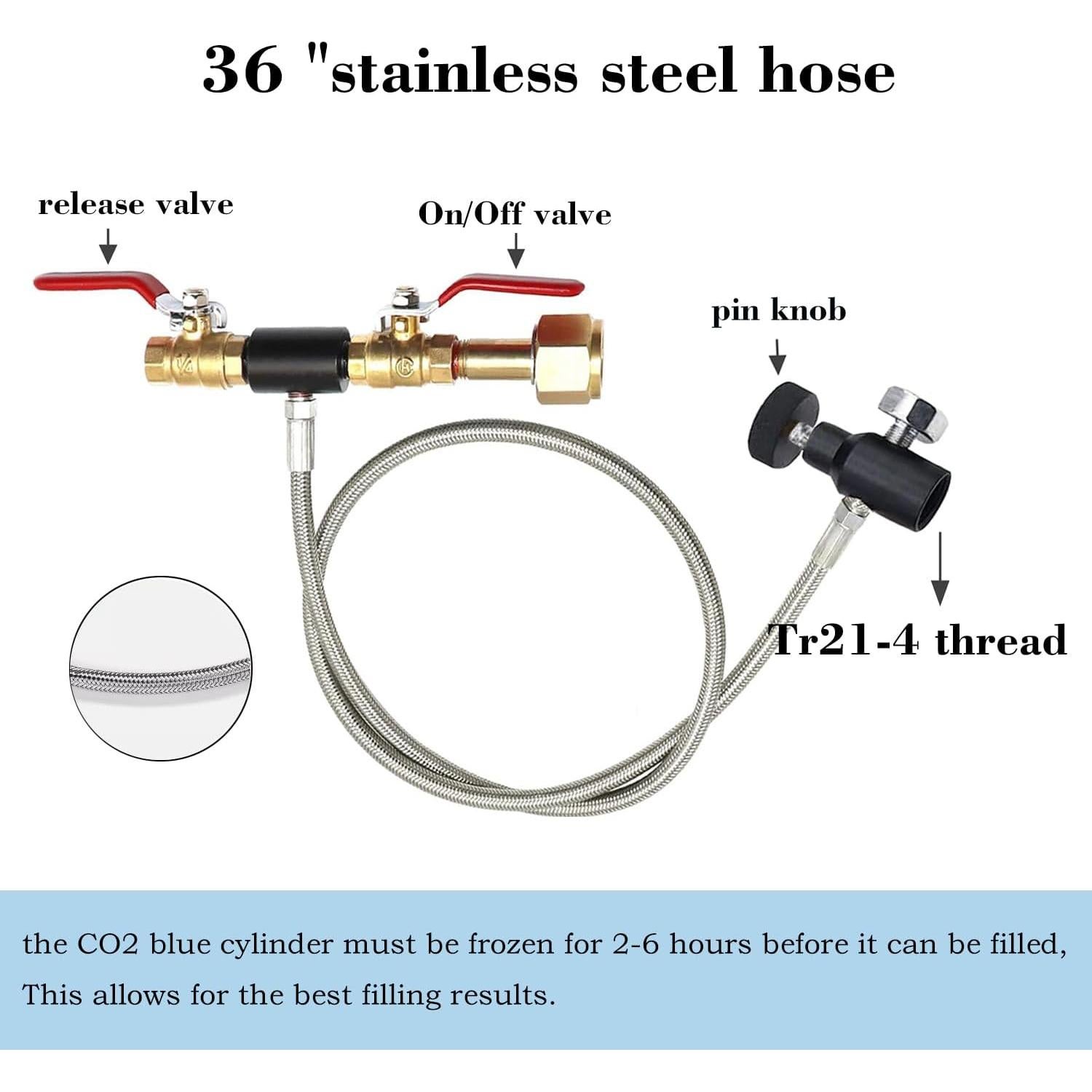 Adaptador de Manguera para Recarga de CO2 KUMAS CGA320 91.44 cm