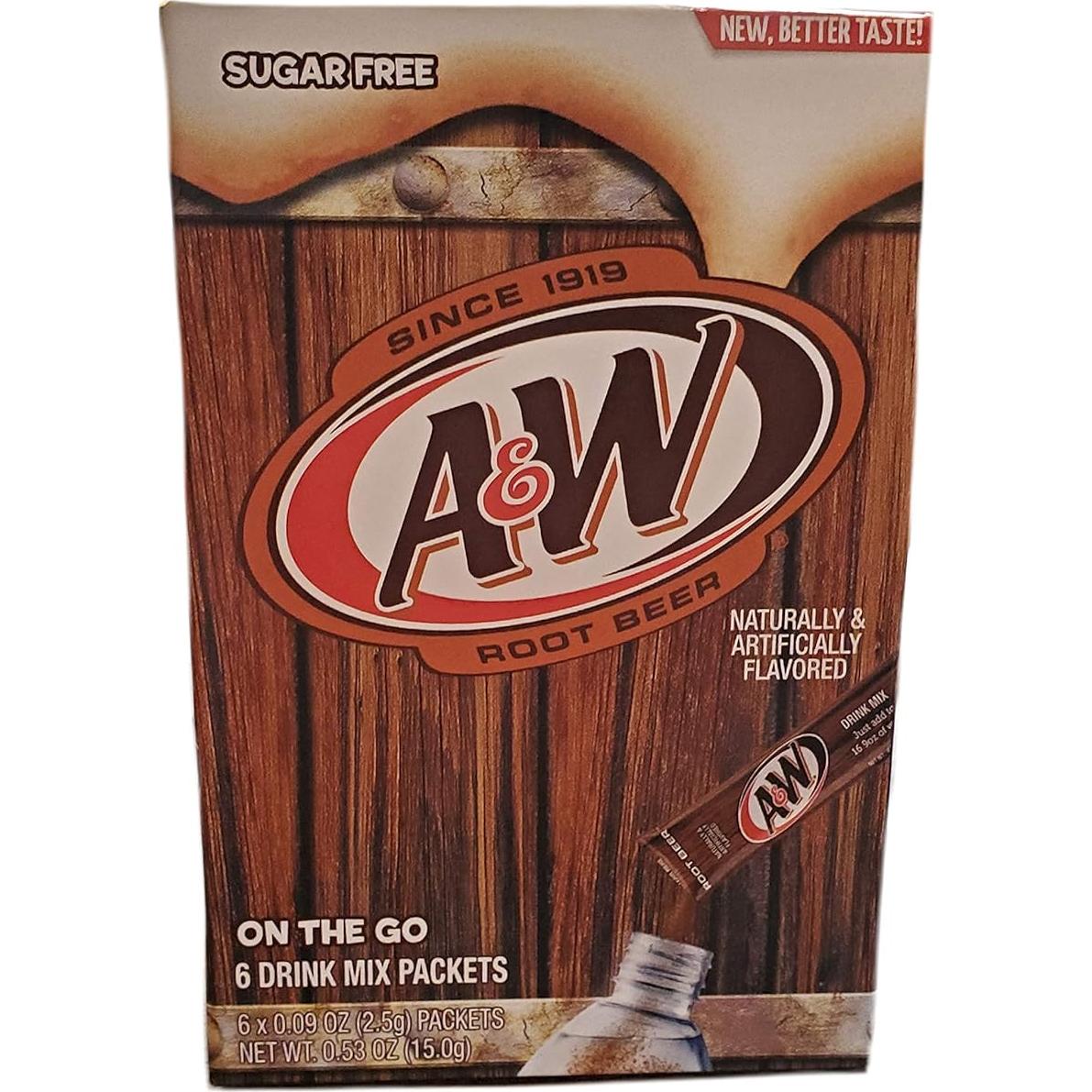 A&W Root Beer Sin Cafeína y Sin Azúcar 2 Paquetes 12 Latas