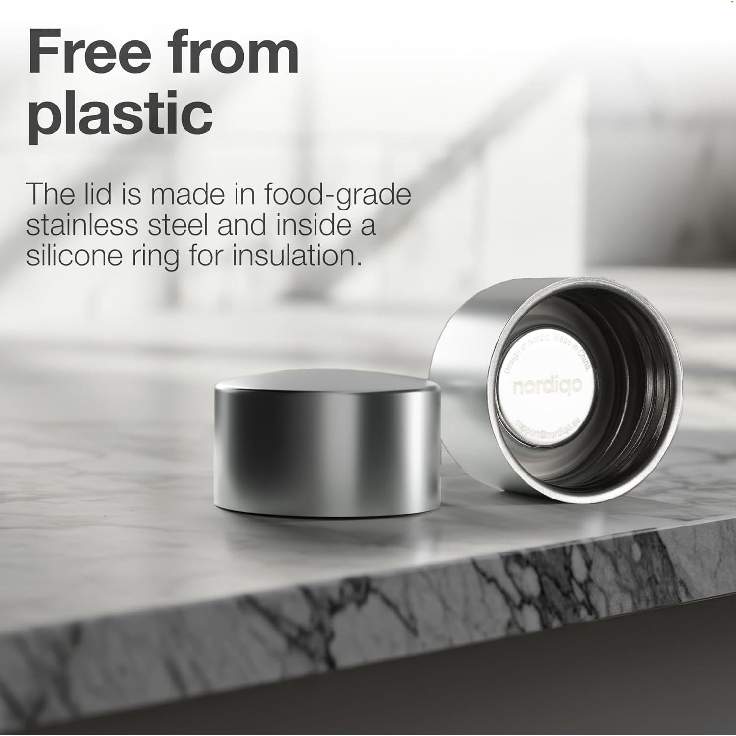 Tapa de Botella de Acero Inoxidable Nordiqo - Paquete de 2