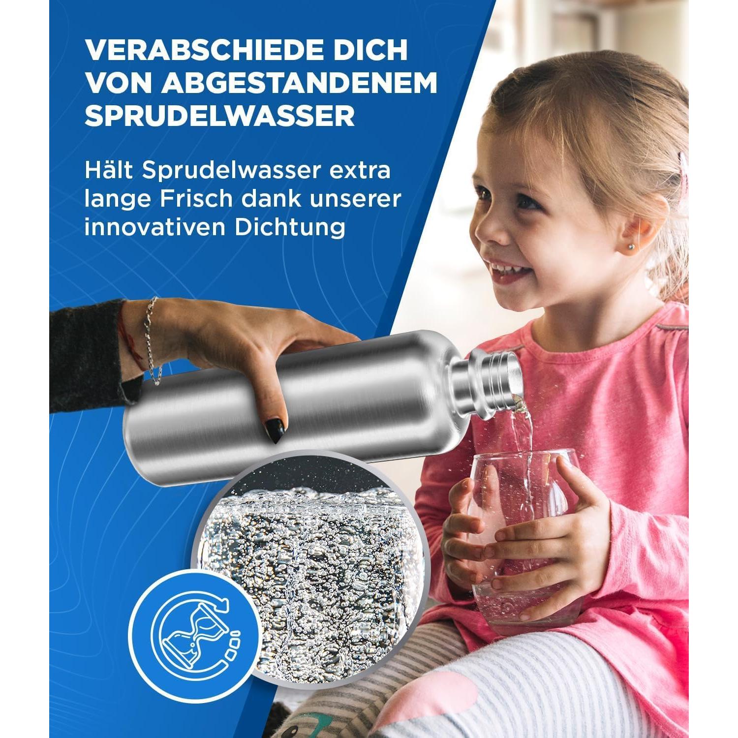 Botella de Acero Inoxidable MATE OF STEEL 2x1035ml para SodaStream