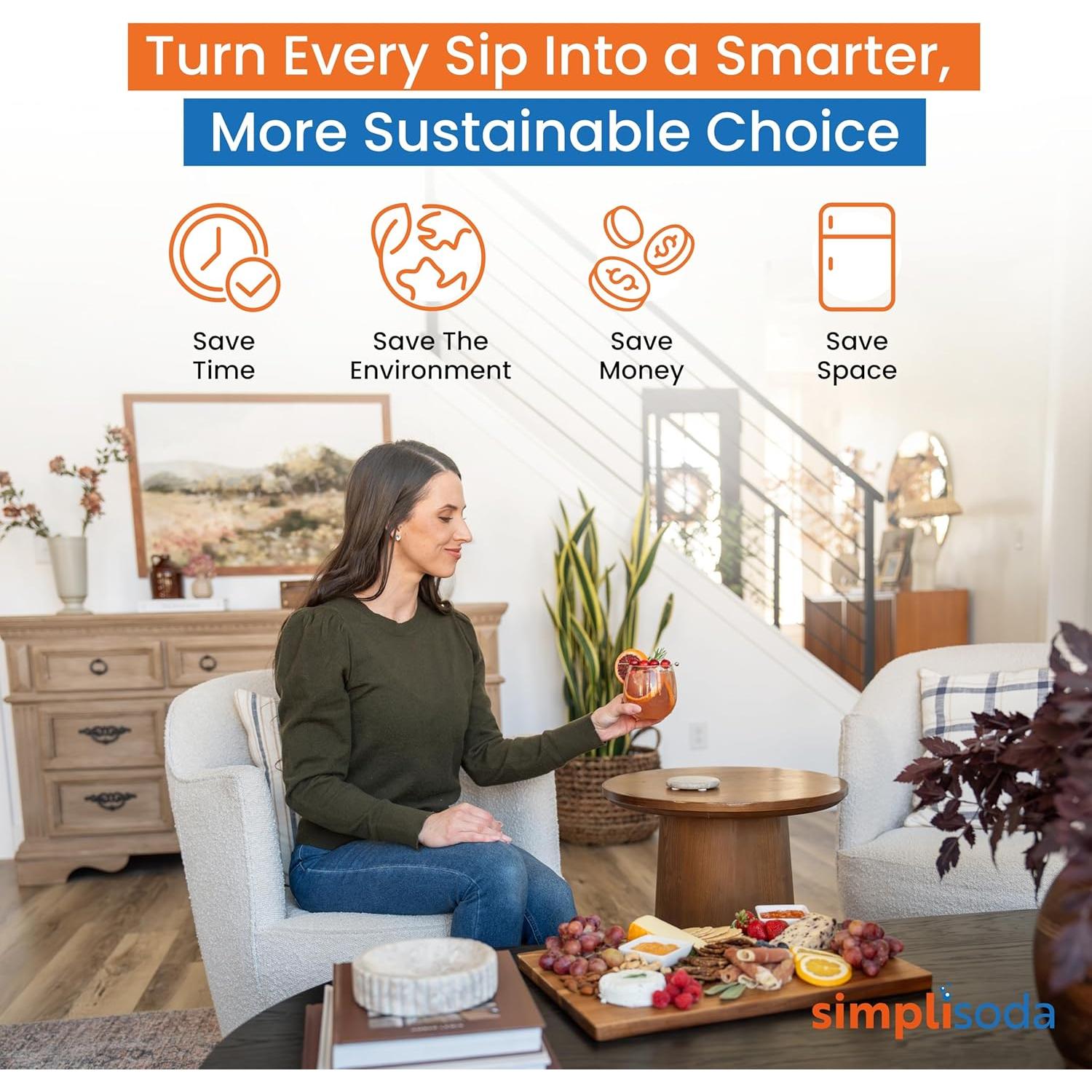 Máquina de Agua Espumosa Simpli Soda - Hacedora de Soda Automática