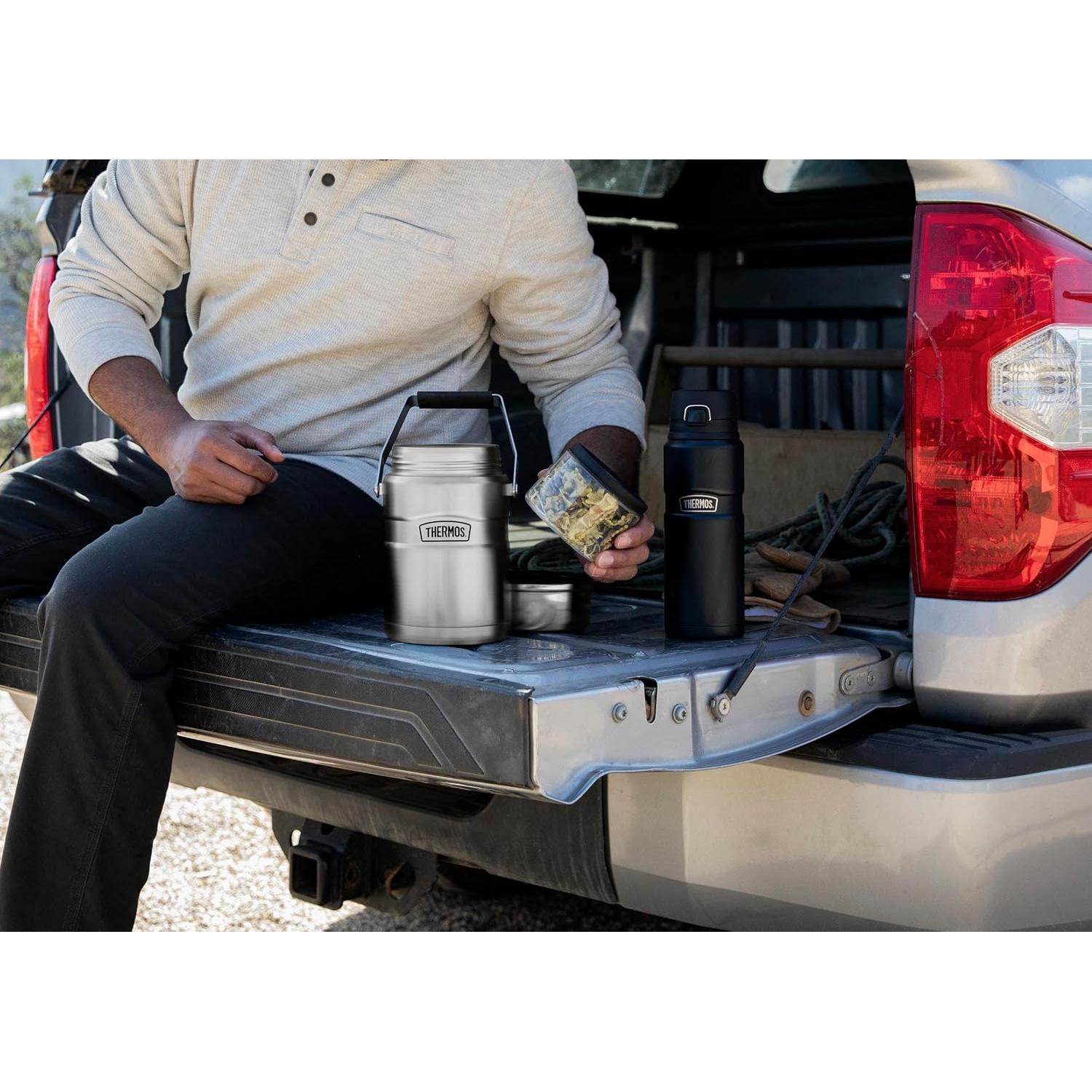 Tarro de Comida Aislado Thermos 1.4L Acero Inoxidable con 2 Contenedores