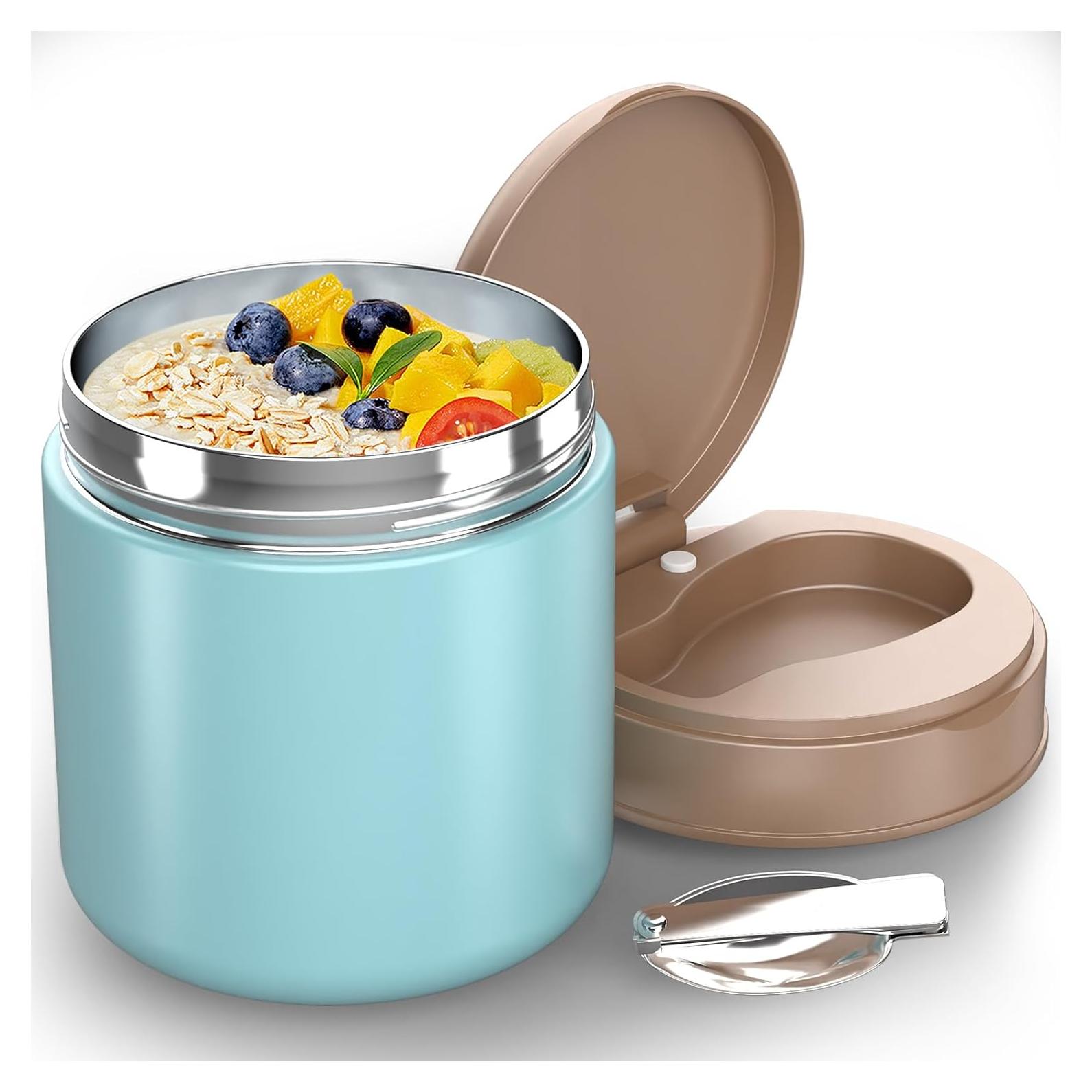 Tarro de Comida Aislado CJACJA 429.5 ml Azul con Cuchara