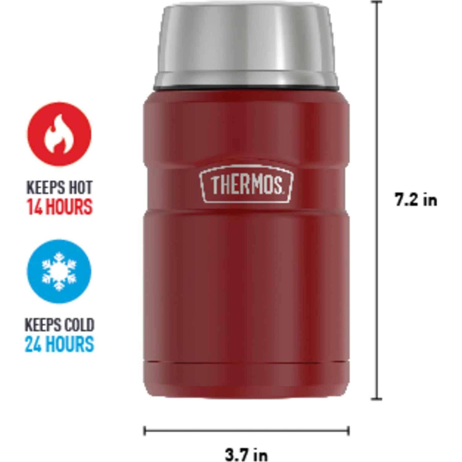 Tarro de Comida Aislado THERMOS 24 Onzas Rojo Rústico
