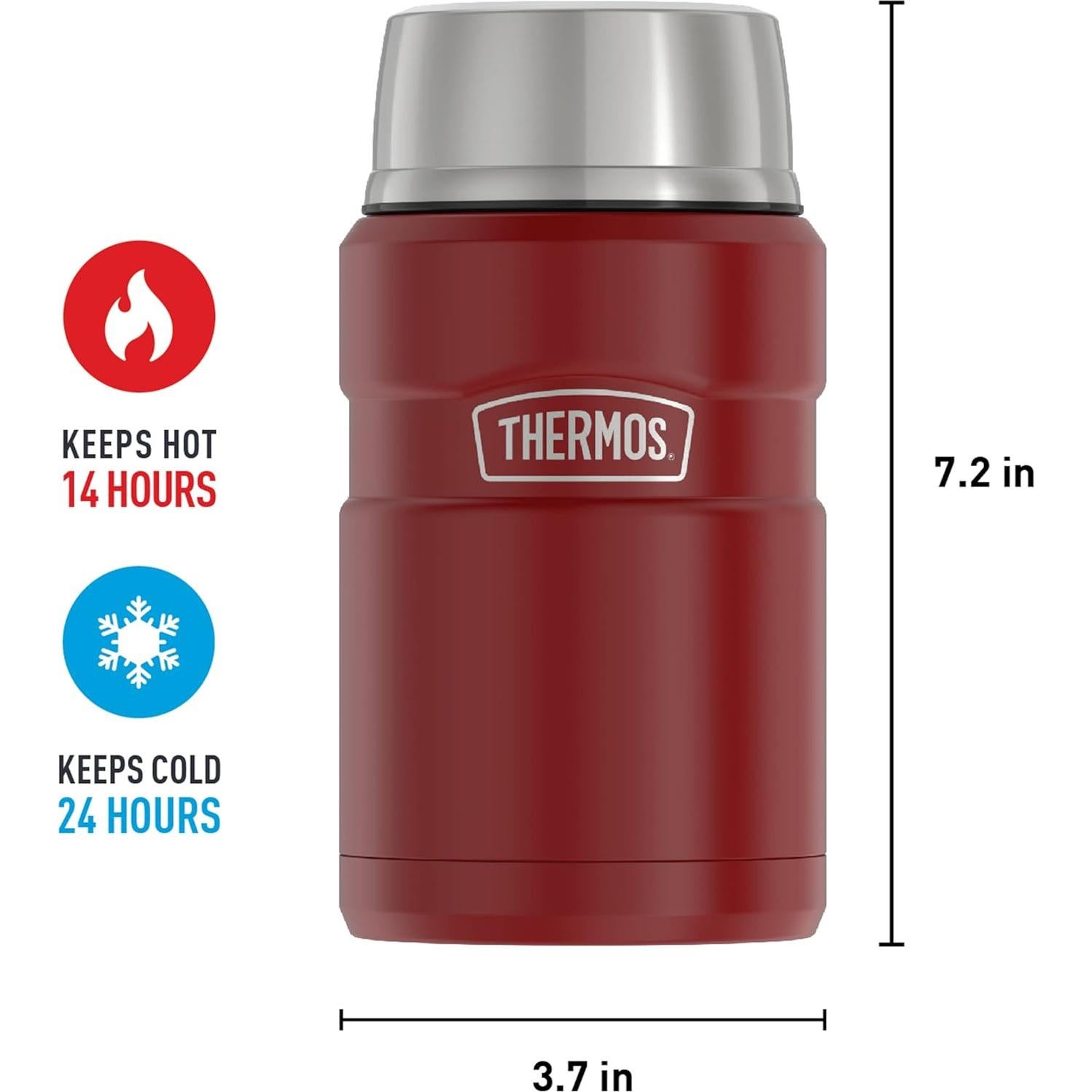 Tarro de Comida Aislado THERMOS 24 Onzas Rojo Rústico