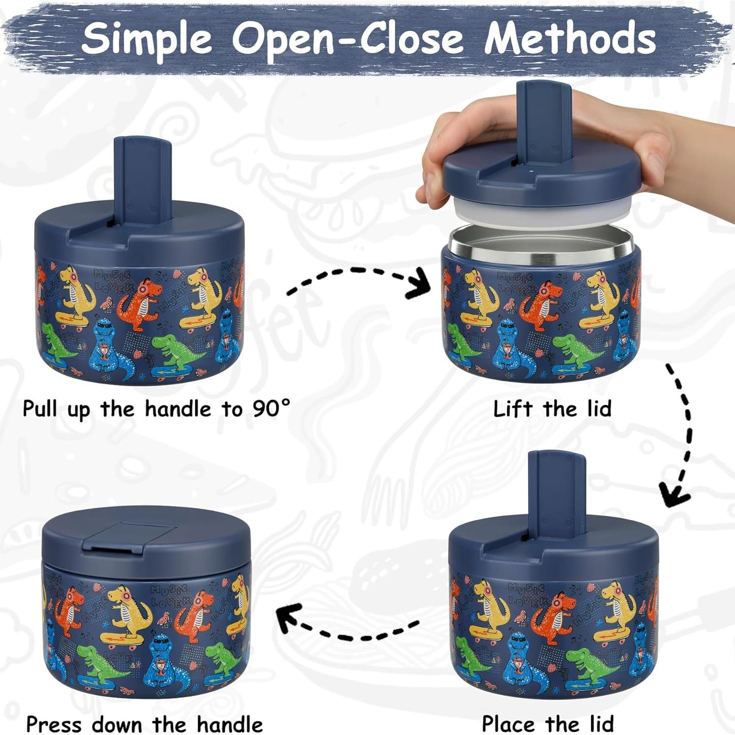 Tarro de Comida Aislado Pawtong 350ml Azul Dinosaurio