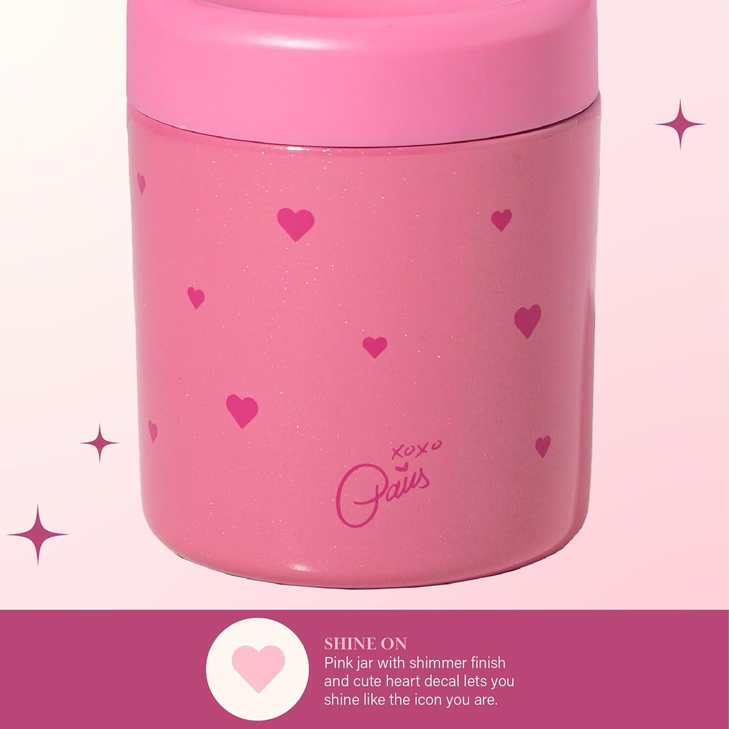 Tarro de Comida Aislado Paris Hilton 340g Doble Pared Rosa Corazones
