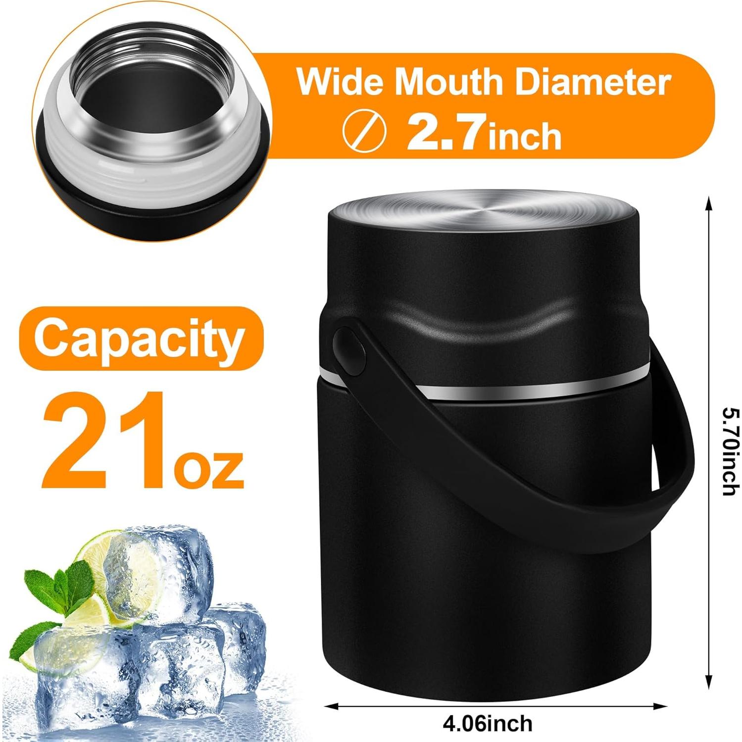 Tarro de Comida Térmico Spoilu 600 ml Acero Inoxidable Negro