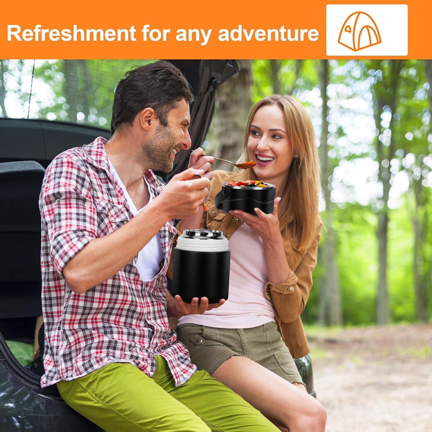 Tarro de Comida Térmico Spoilu 600 ml Acero Inoxidable Negro