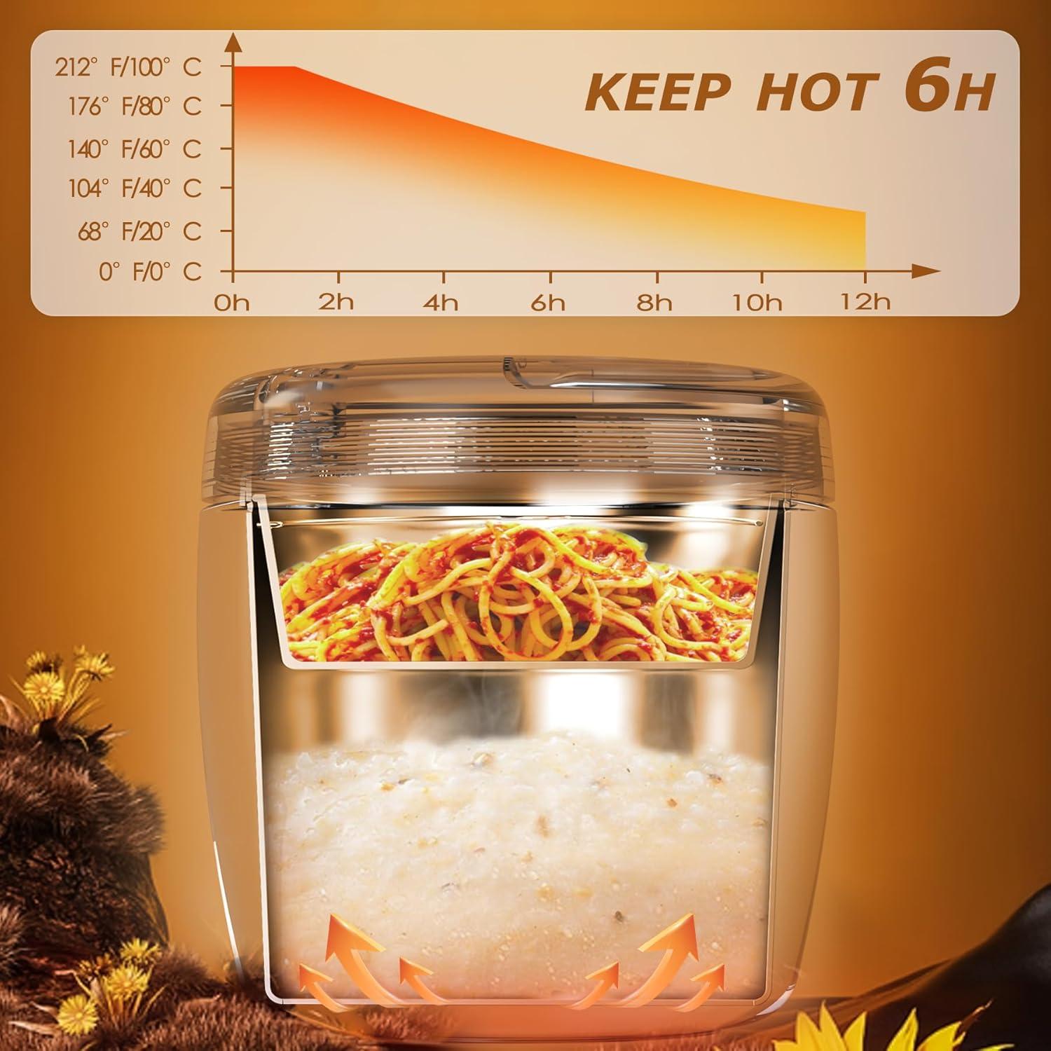 Termo de Comida Aislado Misonea 0.91L Negro con Cuchara