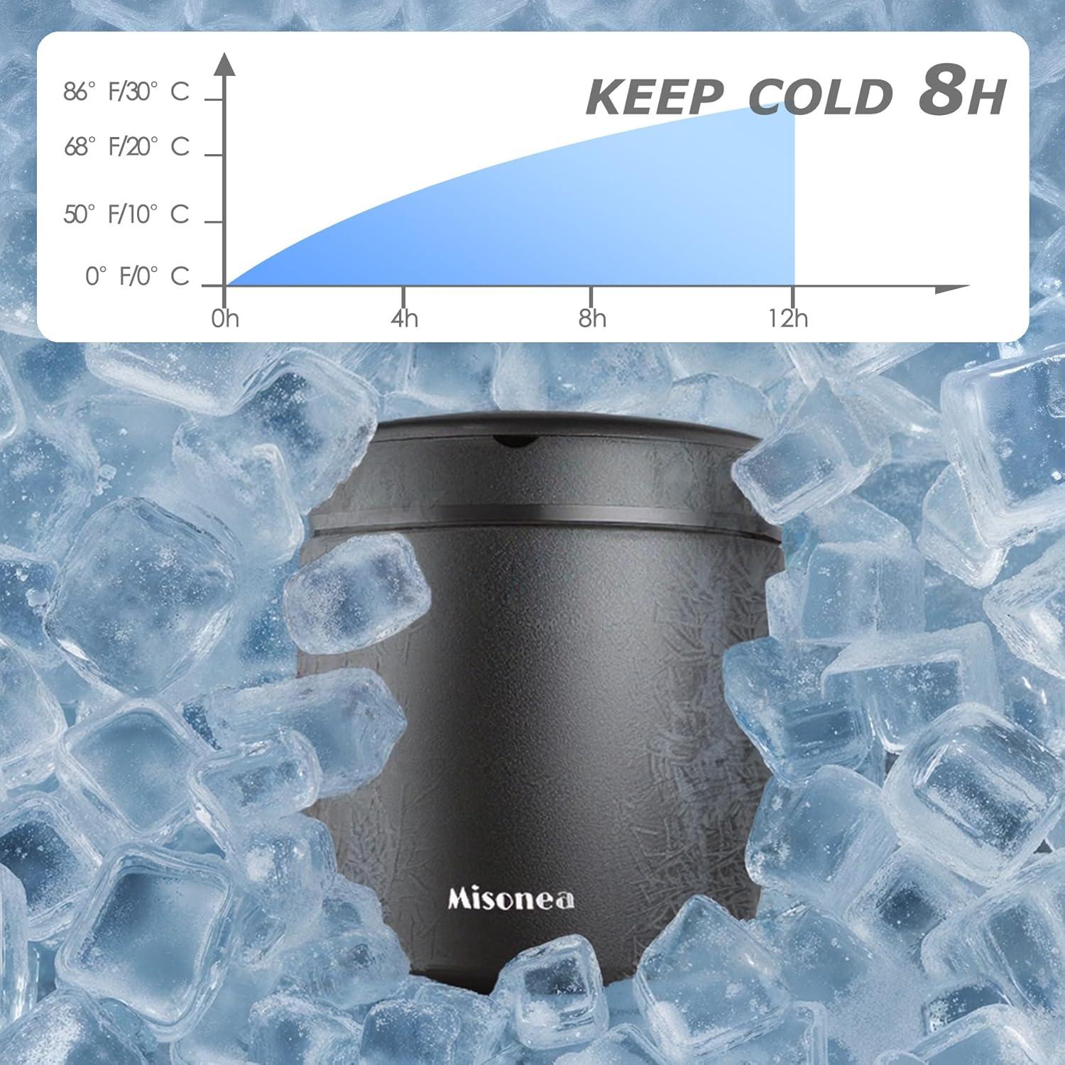 Termo de Comida Aislado Misonea 0.91L Negro con Cuchara