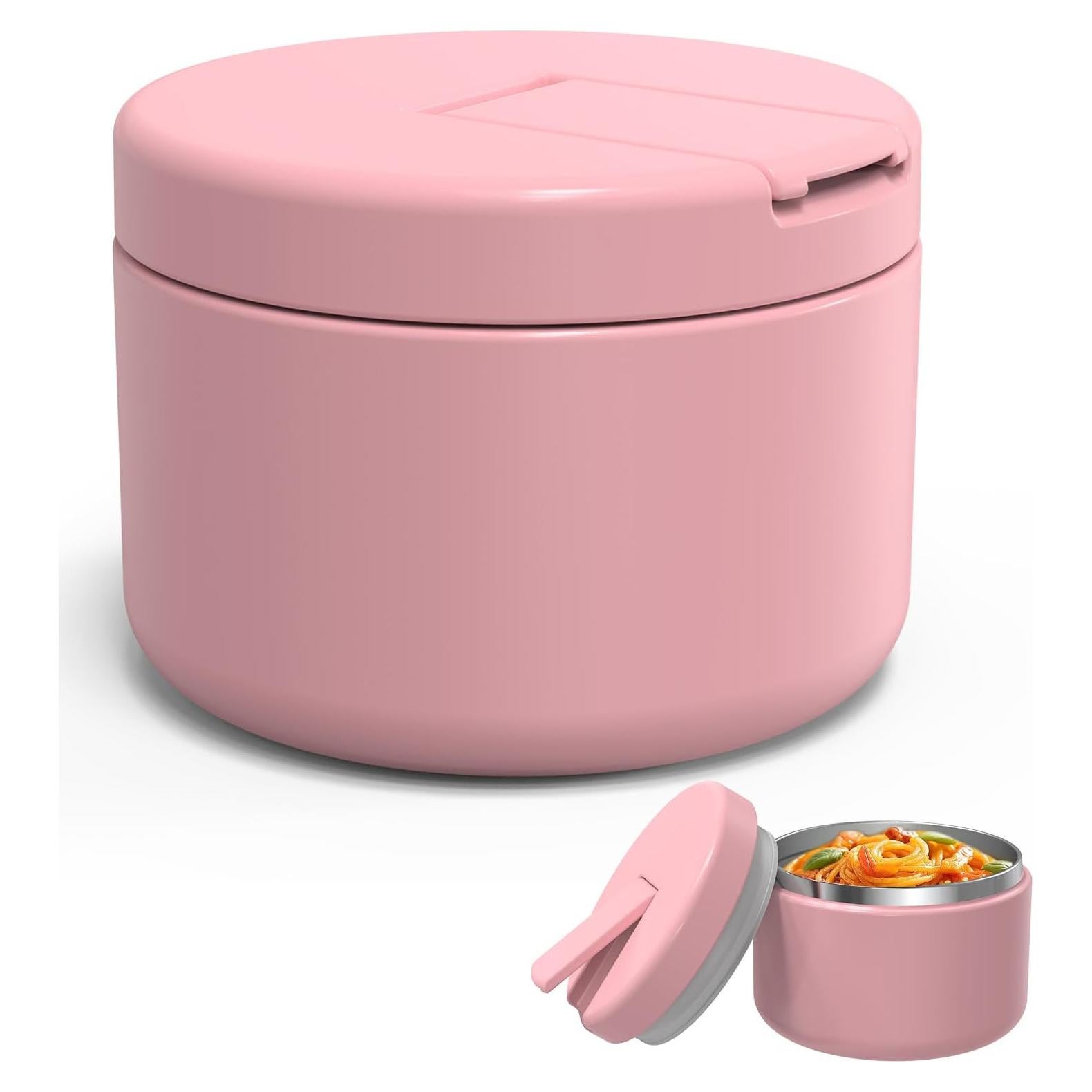 Termo de Comida LOHASOK 12 oz Rosa Claro Aislado Hermético