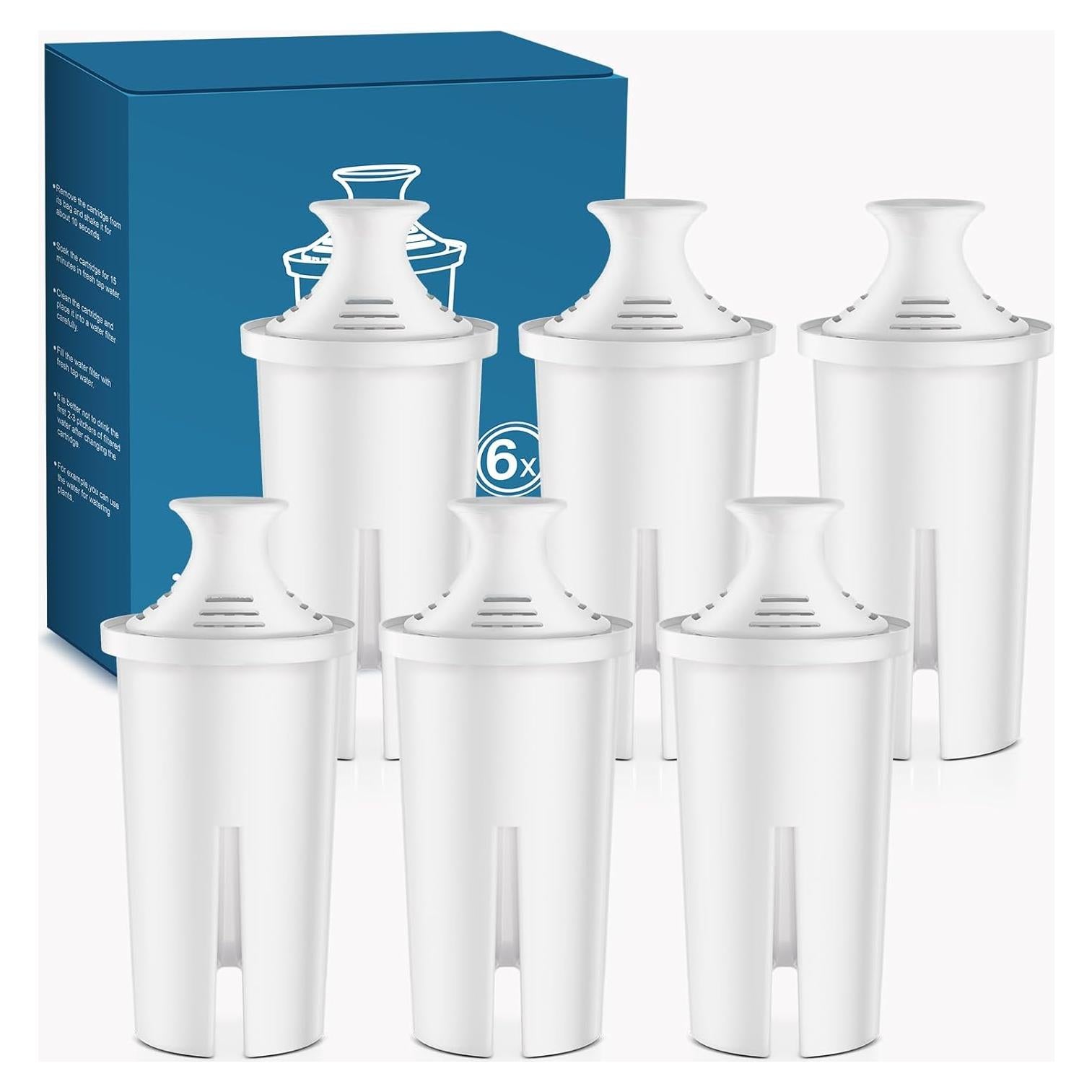 Paquete de 6 Filtros de Agua Mutital para Jarras Brita