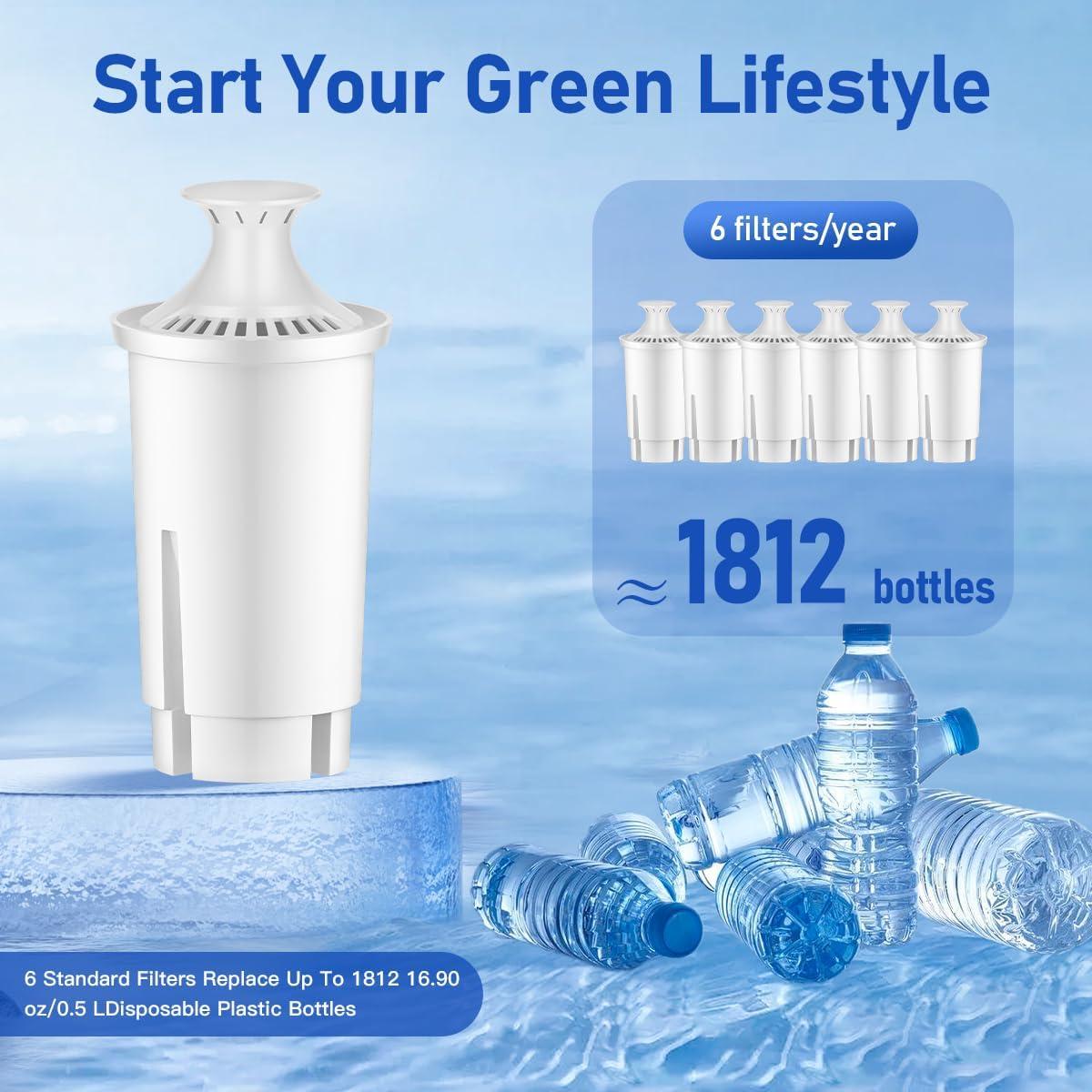 Filtro de Agua WaterJingYi Compatible Brita Clásico OB03 - Paquete de 6