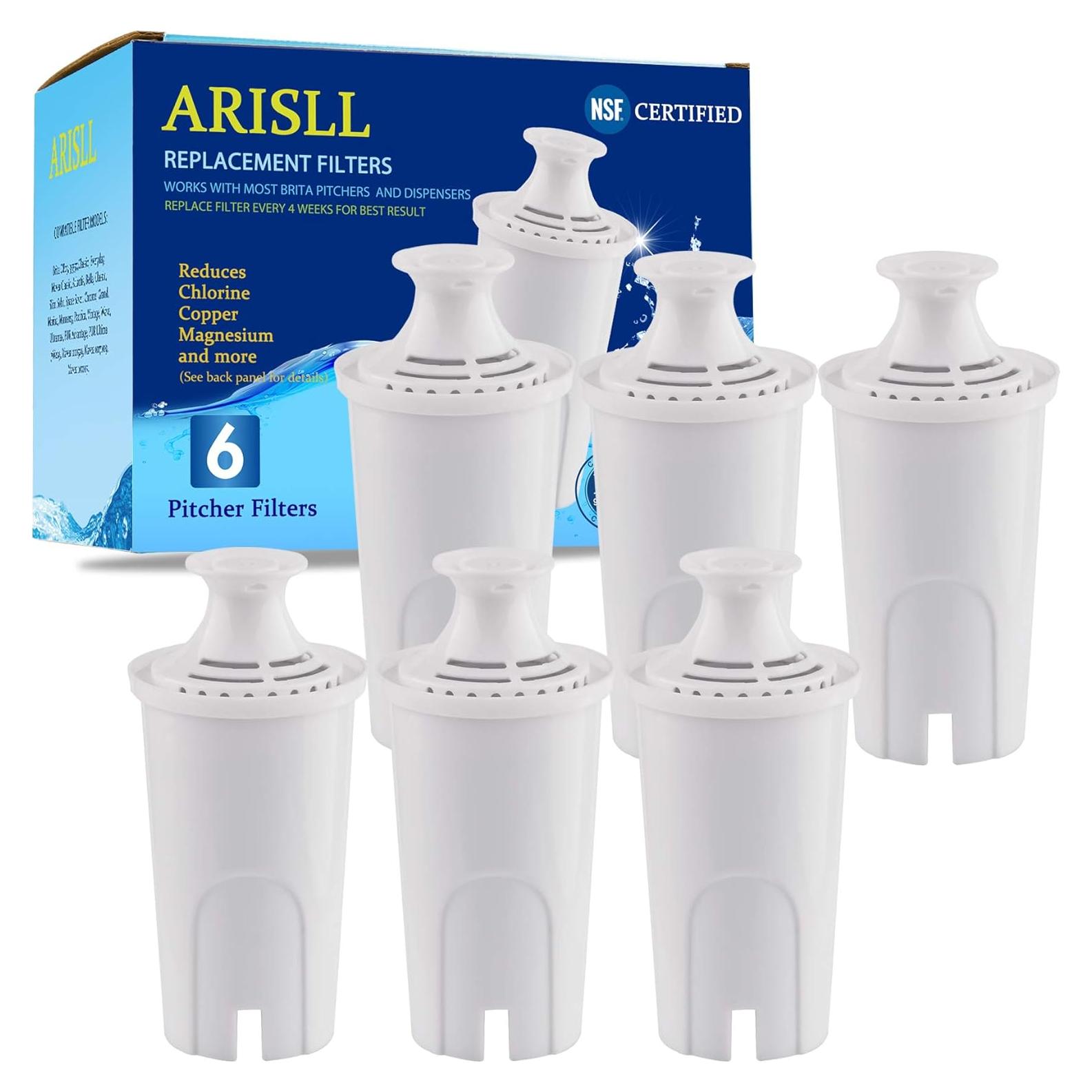 Filtros de Agua de Reemplazo Arisll para Jarra Brita - 6 Unidades