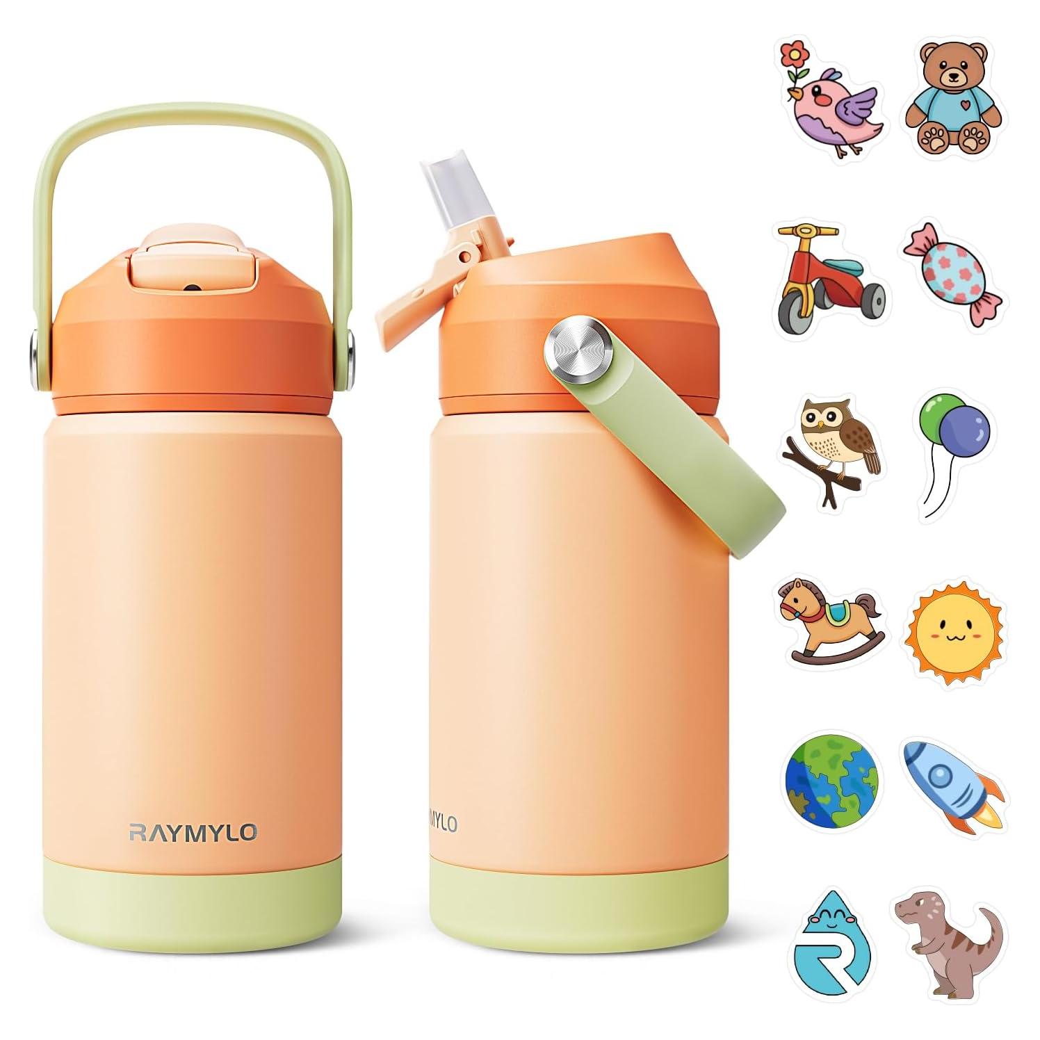 Botella de Agua Aislada RAYMYLO 354 ml para Niños con Pajilla