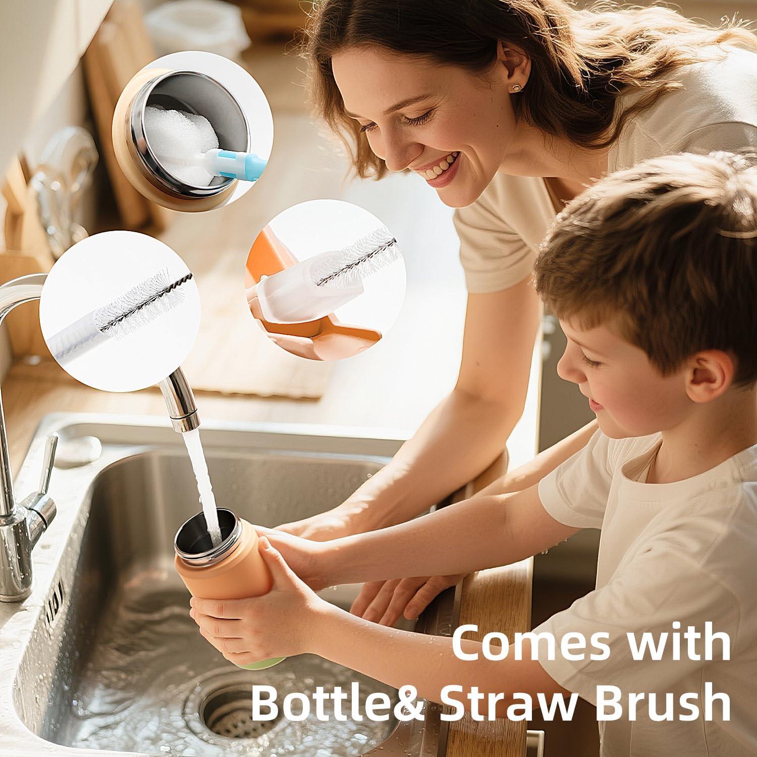 Botella de Agua Aislada RAYMYLO 354 ml para Niños con Pajilla