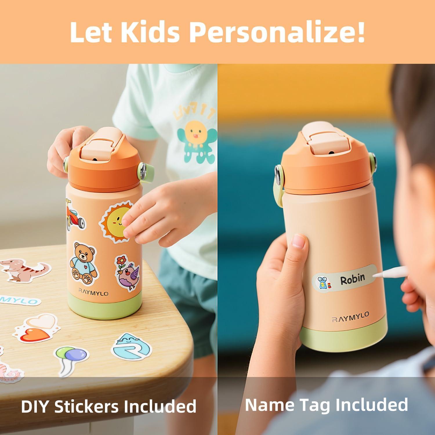 Botella de Agua Aislada RAYMYLO 354 ml para Niños con Pajilla