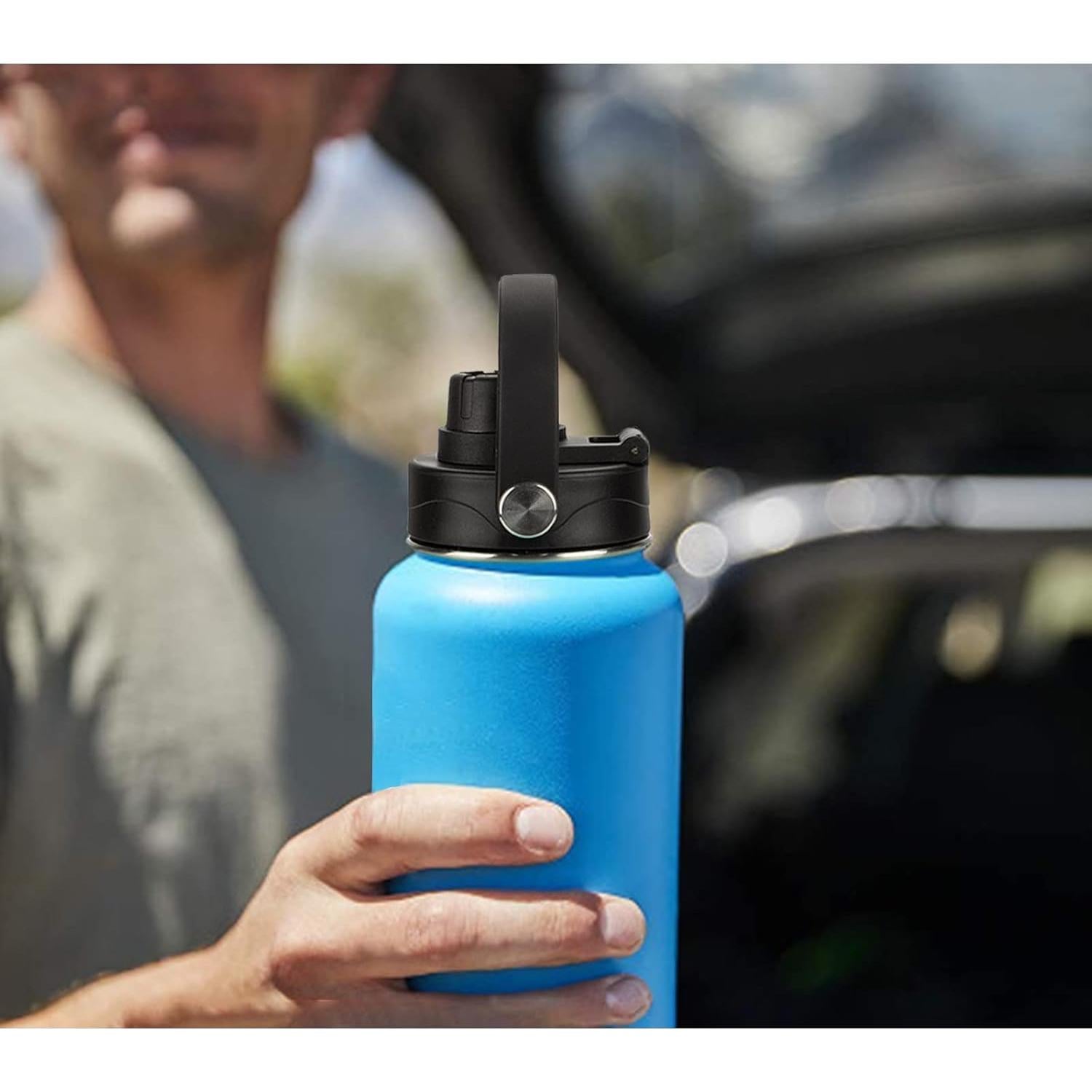 Tapa de Boca Ancha WishDirect con Mango Flexible - Negro