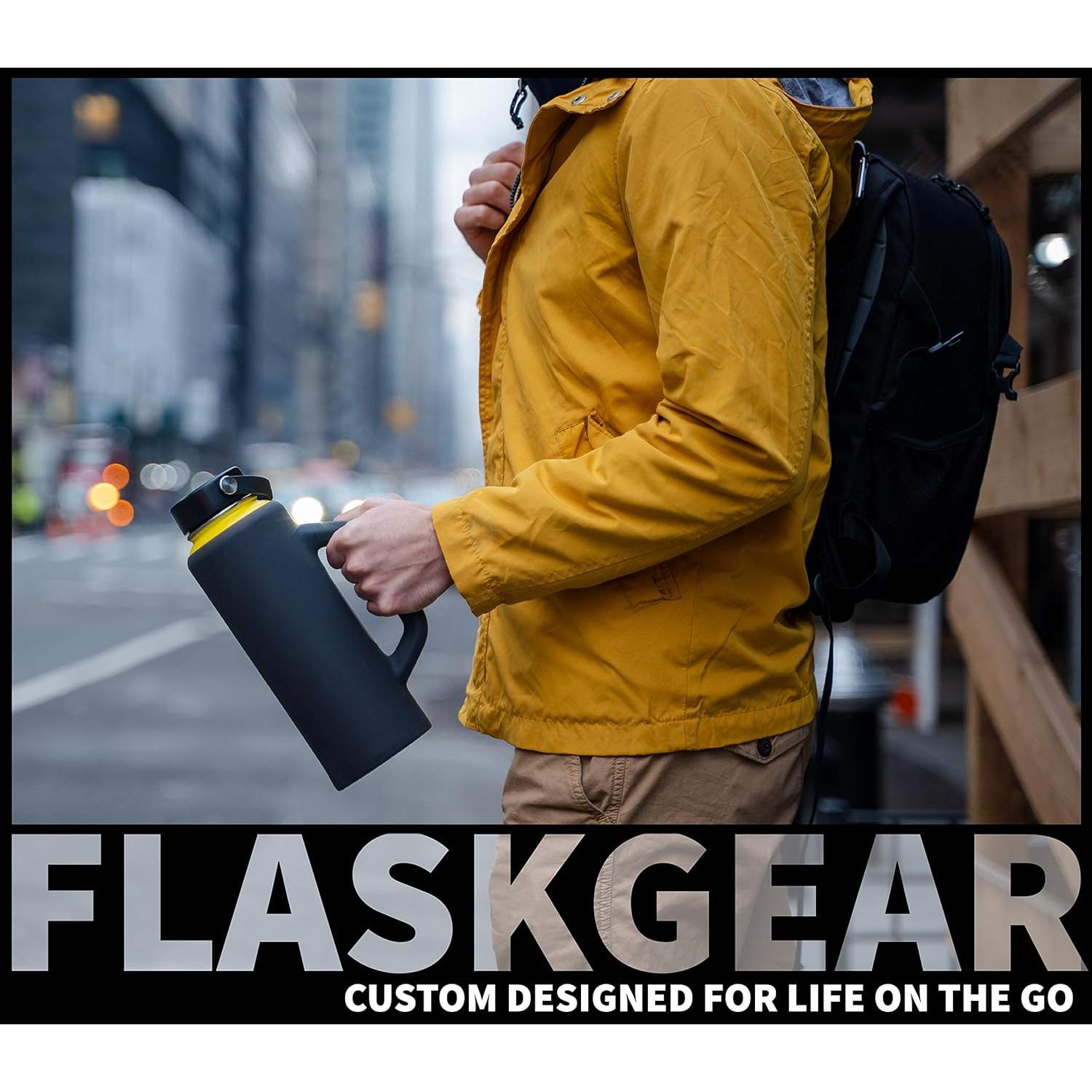 Cubierta de Silicona FLASKGEAR 40oz Gris Oscuro - Protección y Asa