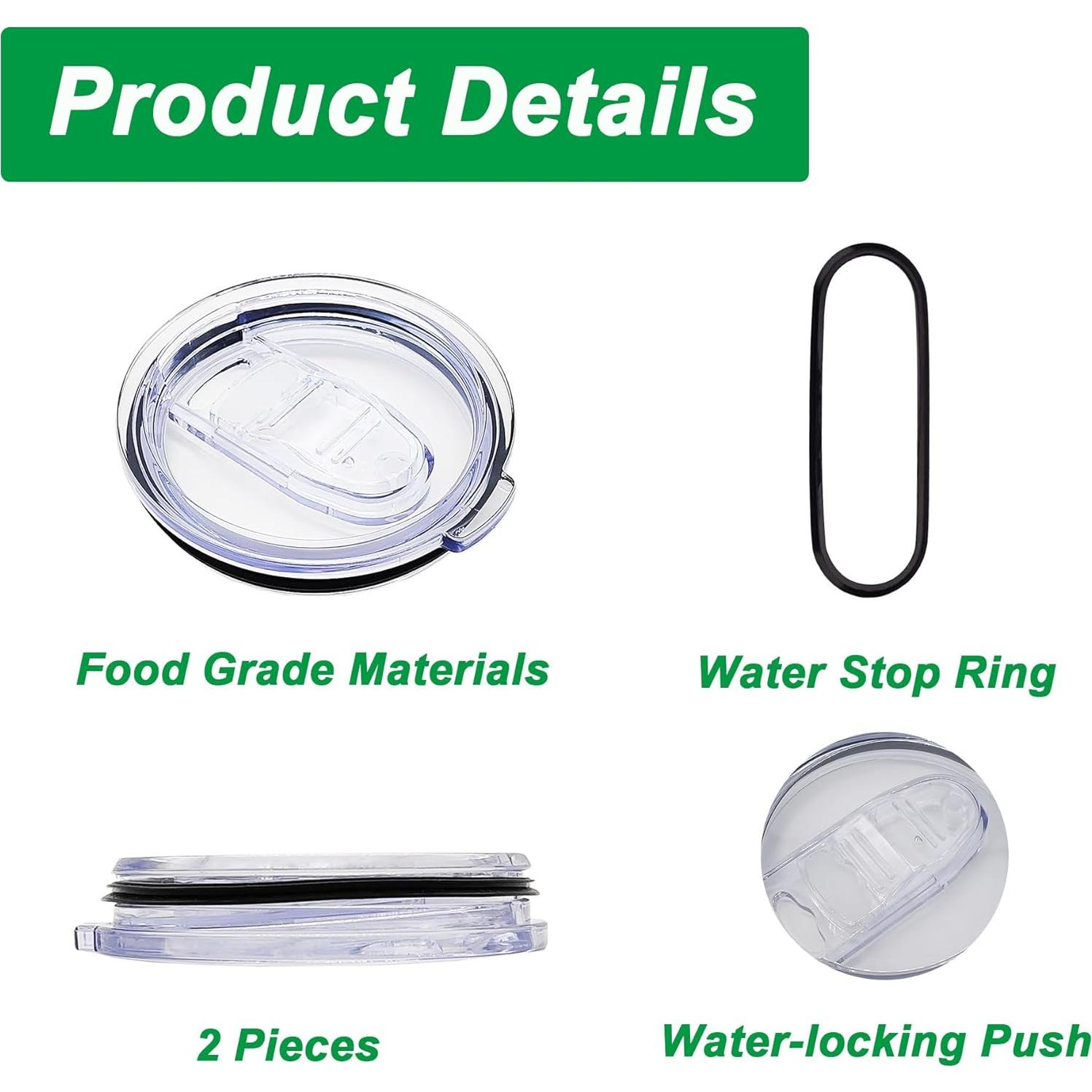 Tapa de Reemplazo para Tumbler Hydro Flask 40oz Dasezsdt 2Pcs