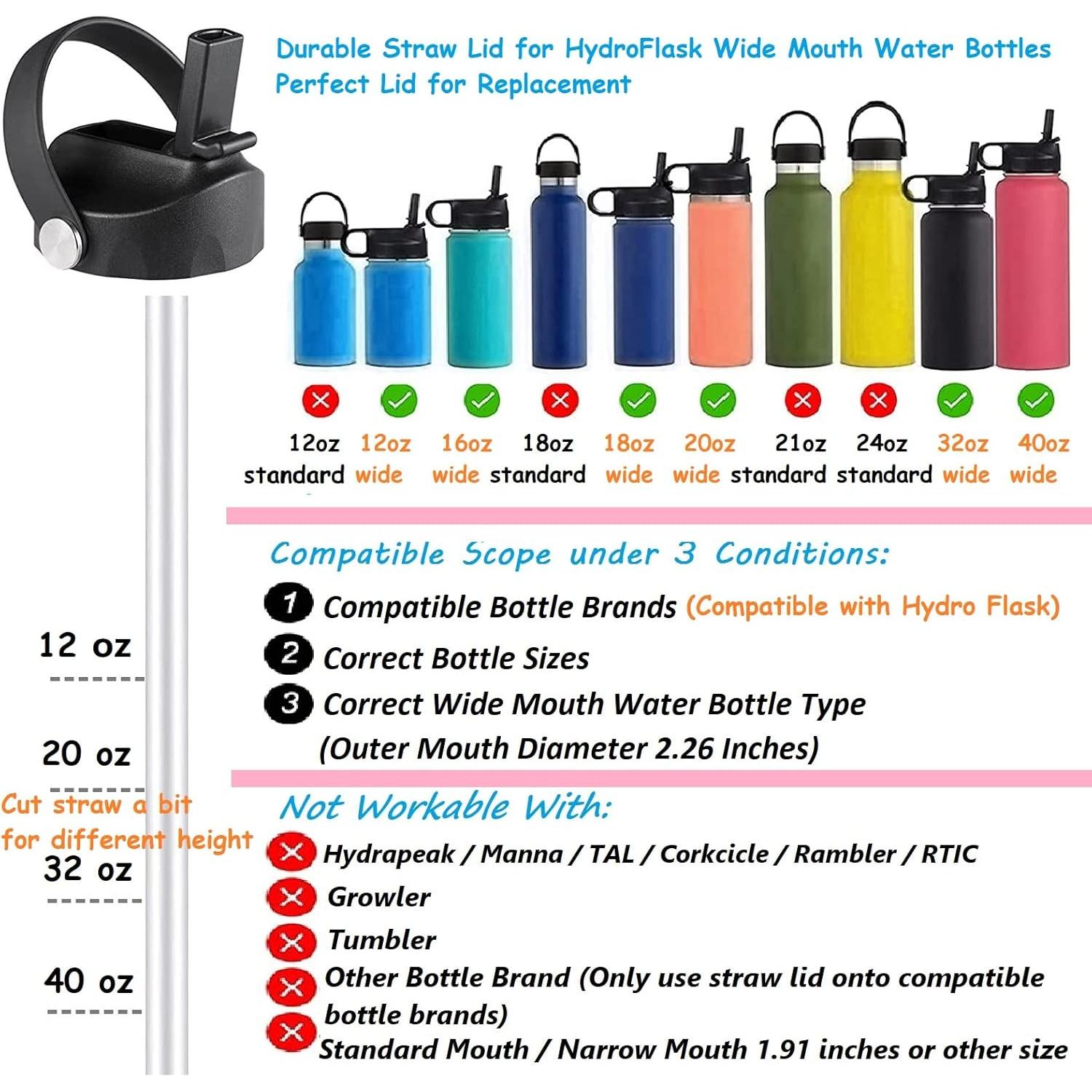 Tapa de Pajita KMN para Hydro Flask Boca Ancha 32 40 oz