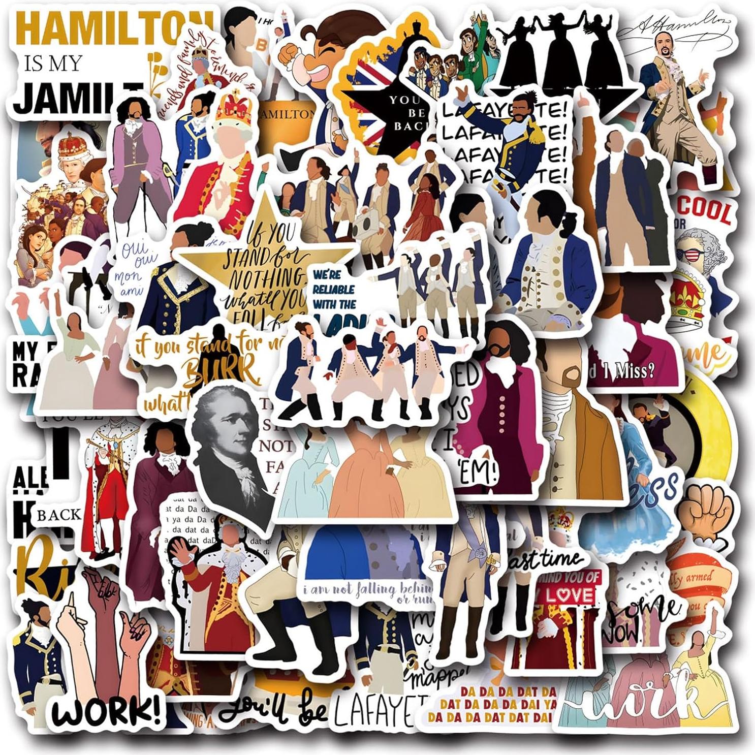 Calcomanías Musicales Hamilton 55 pcs Vinilo Impermeable