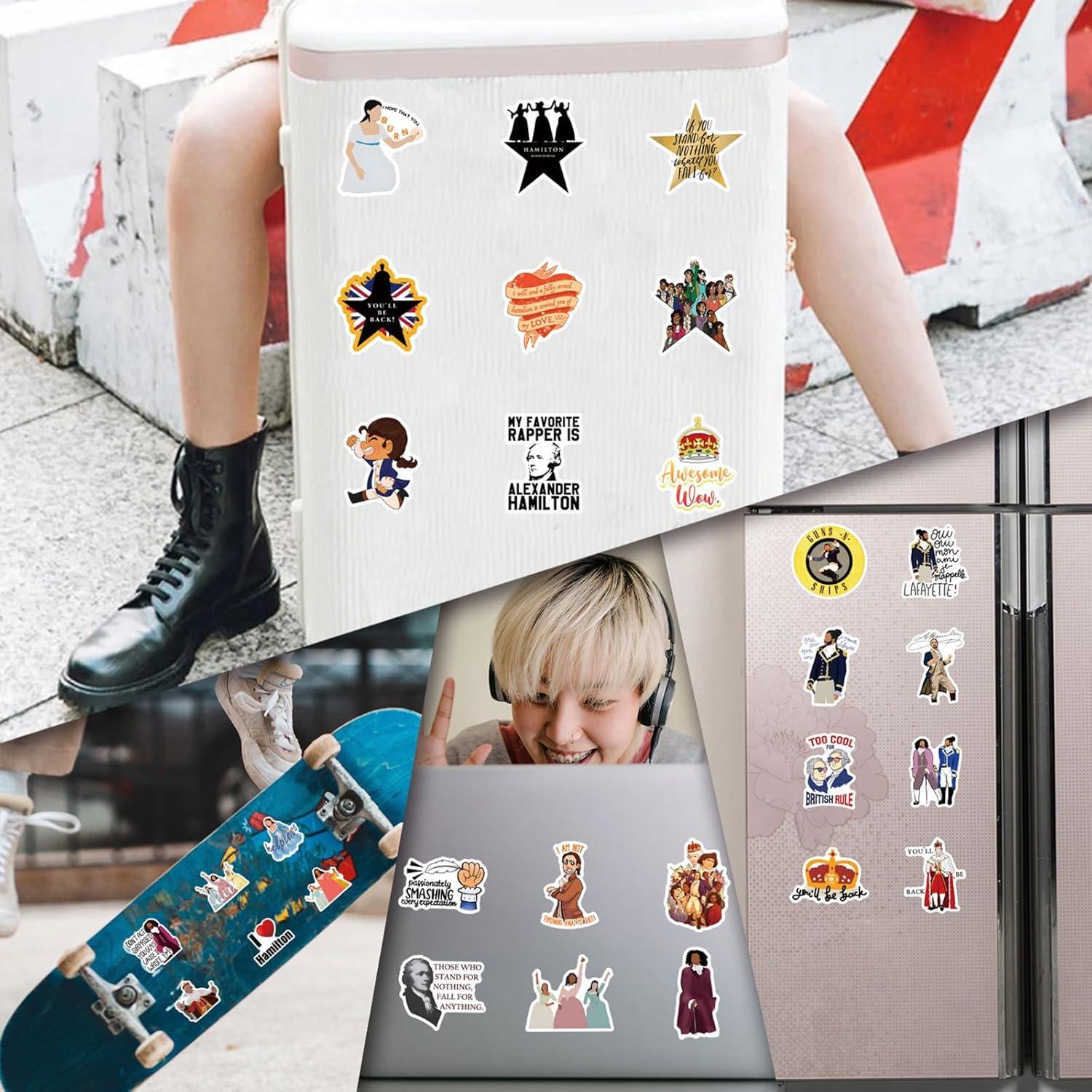 Calcomanías Musicales Hamilton 55 pcs Vinilo Impermeable