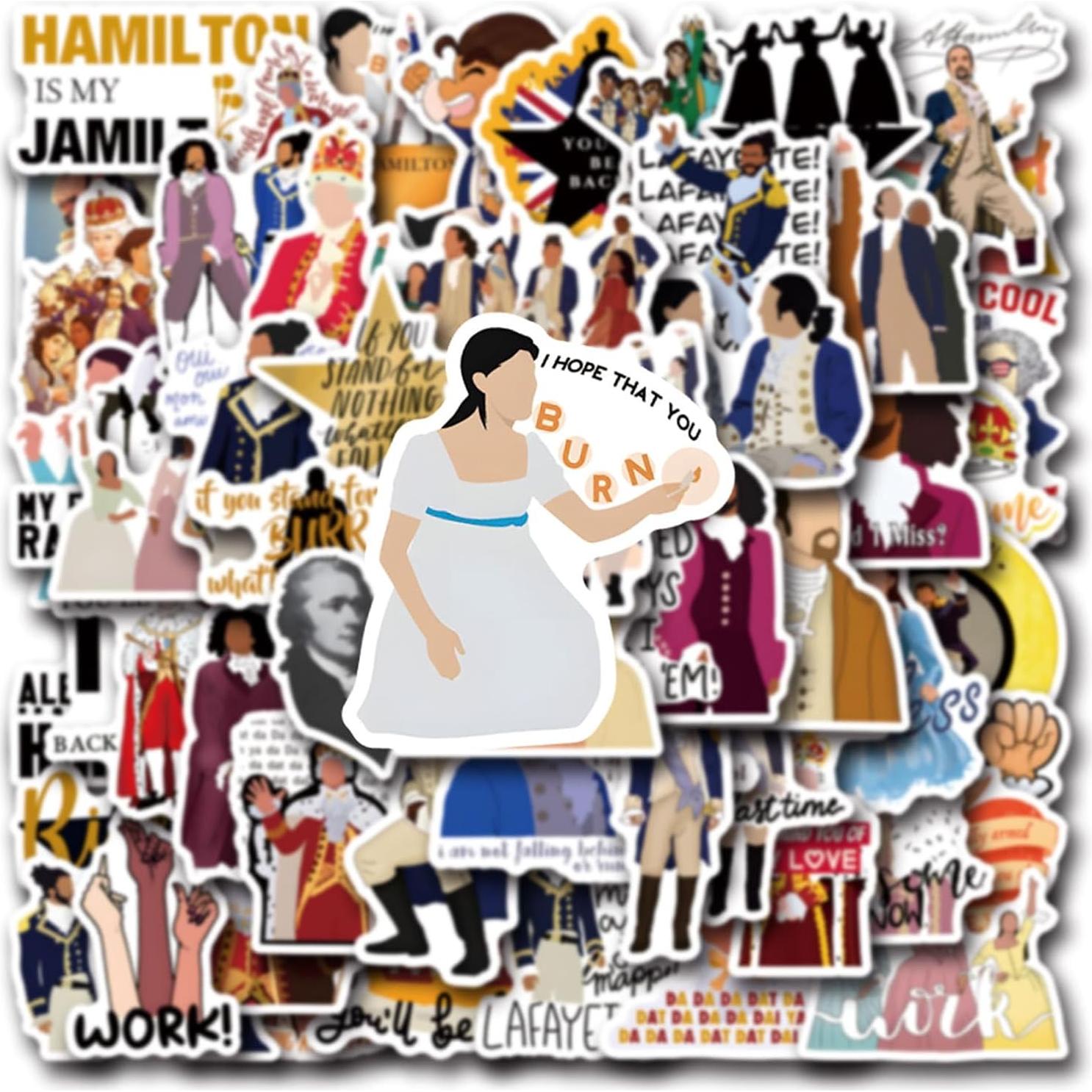 Calcomanías Musicales Hamilton 55 pcs Vinilo Impermeable