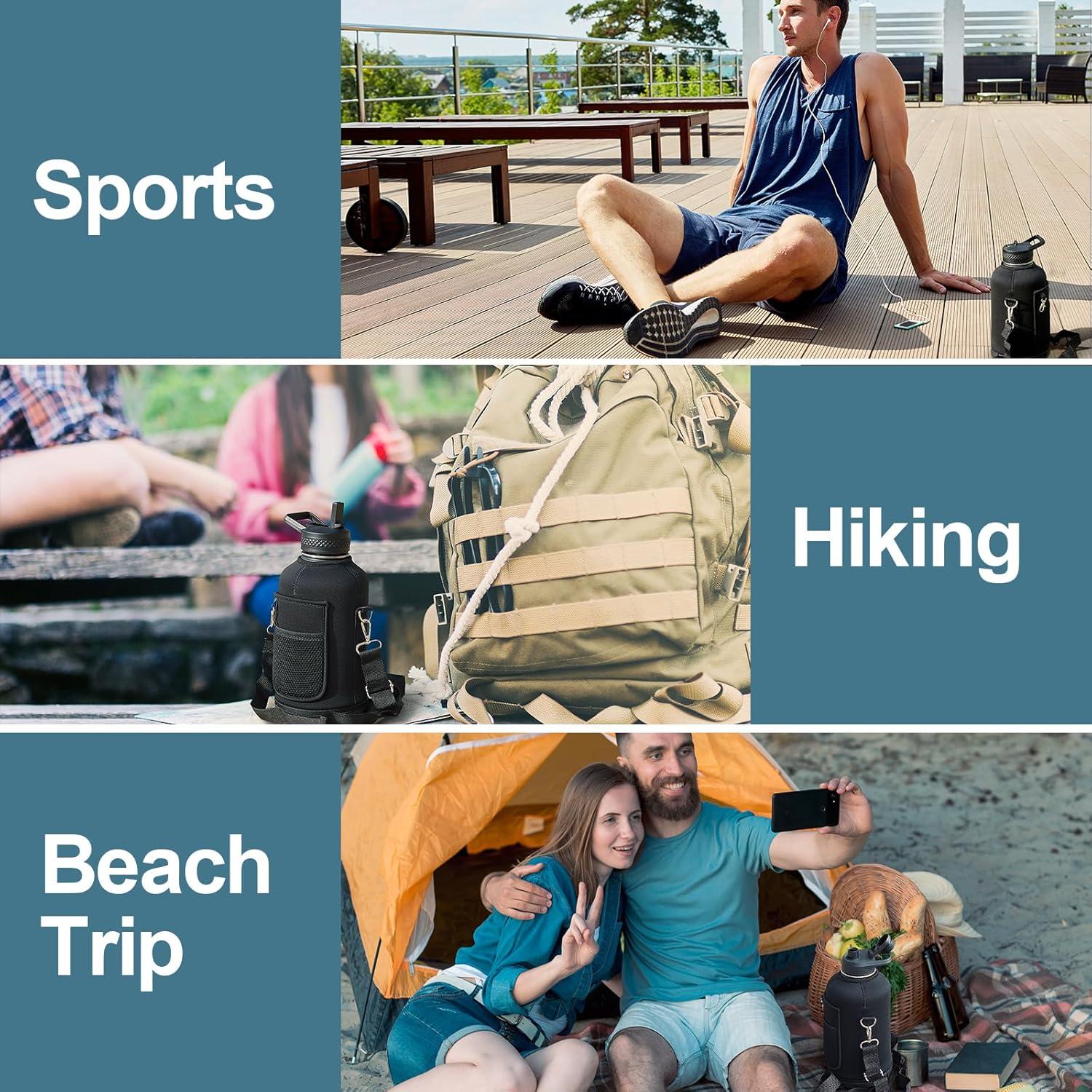 Bolsa Portabotellas de Agua WixByti 64 oz con Correa Ajustable