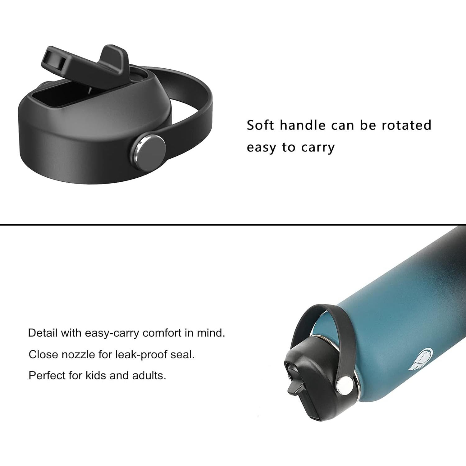 Tapa de Paja HydroFest para Botellas de Agua Boca Ancha 2 Pack