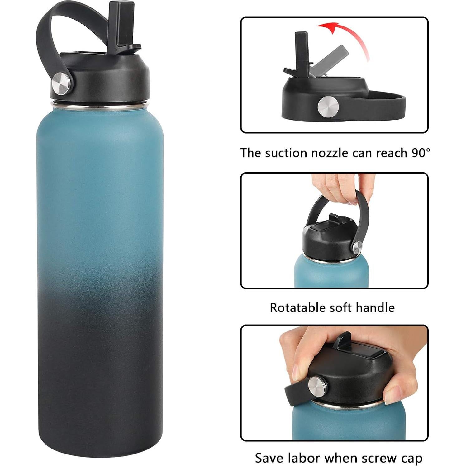 Tapa de Paja HydroFest para Botellas de Agua Boca Ancha 2 Pack