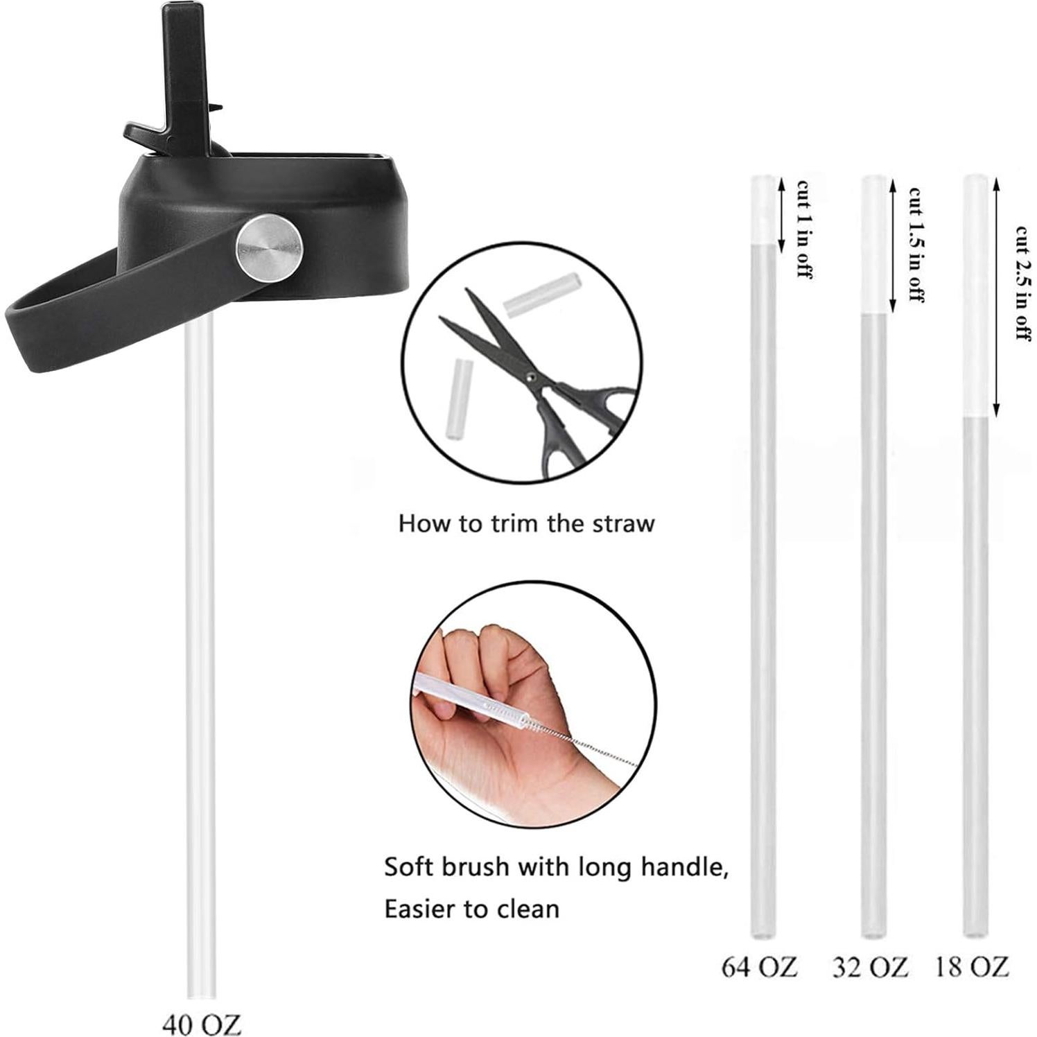 Tapa de Paja HydroFest para Botellas de Agua Boca Ancha 2 Pack