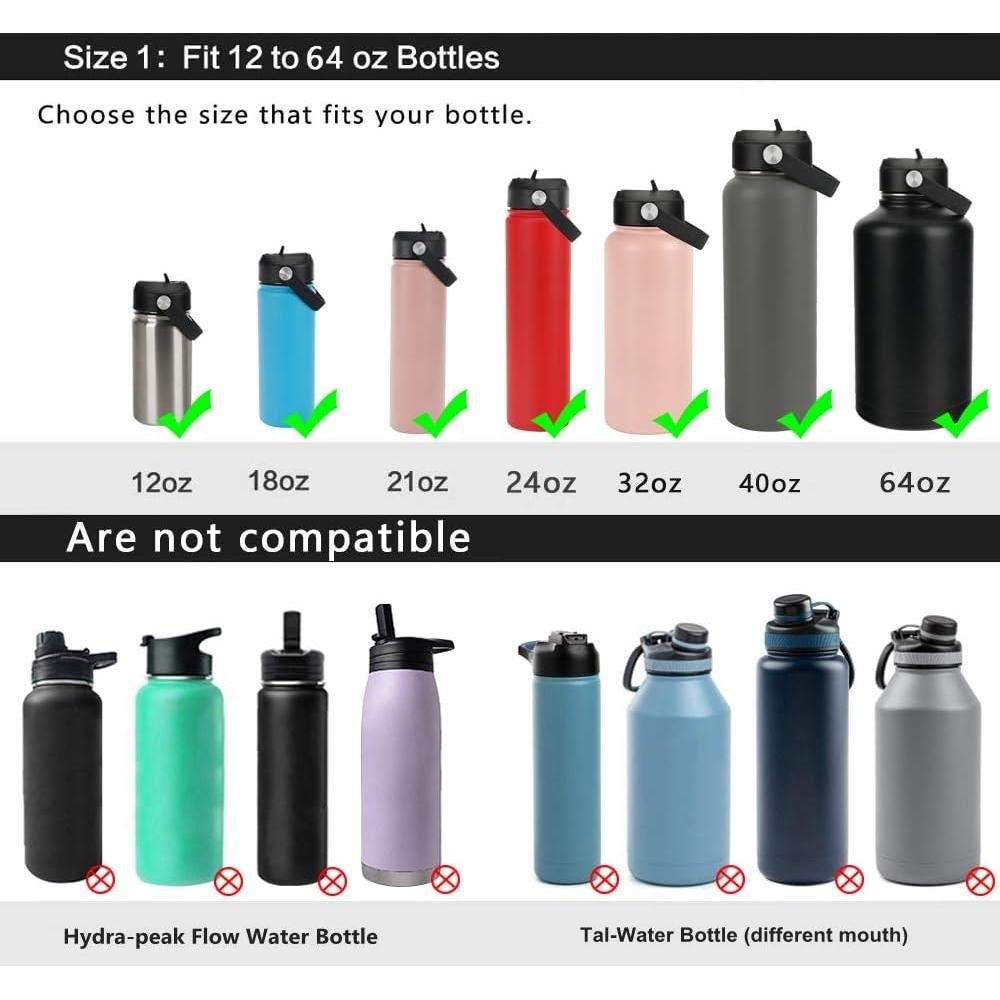 Tapa de Paja HydroFest para Botellas de Agua Boca Ancha 2 Pack