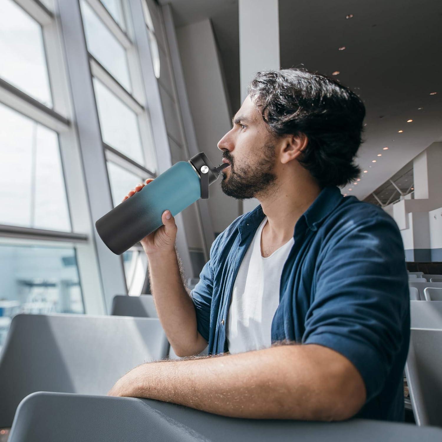 Tapa de Paja HydroFest para Botellas de Agua Boca Ancha 2 Pack