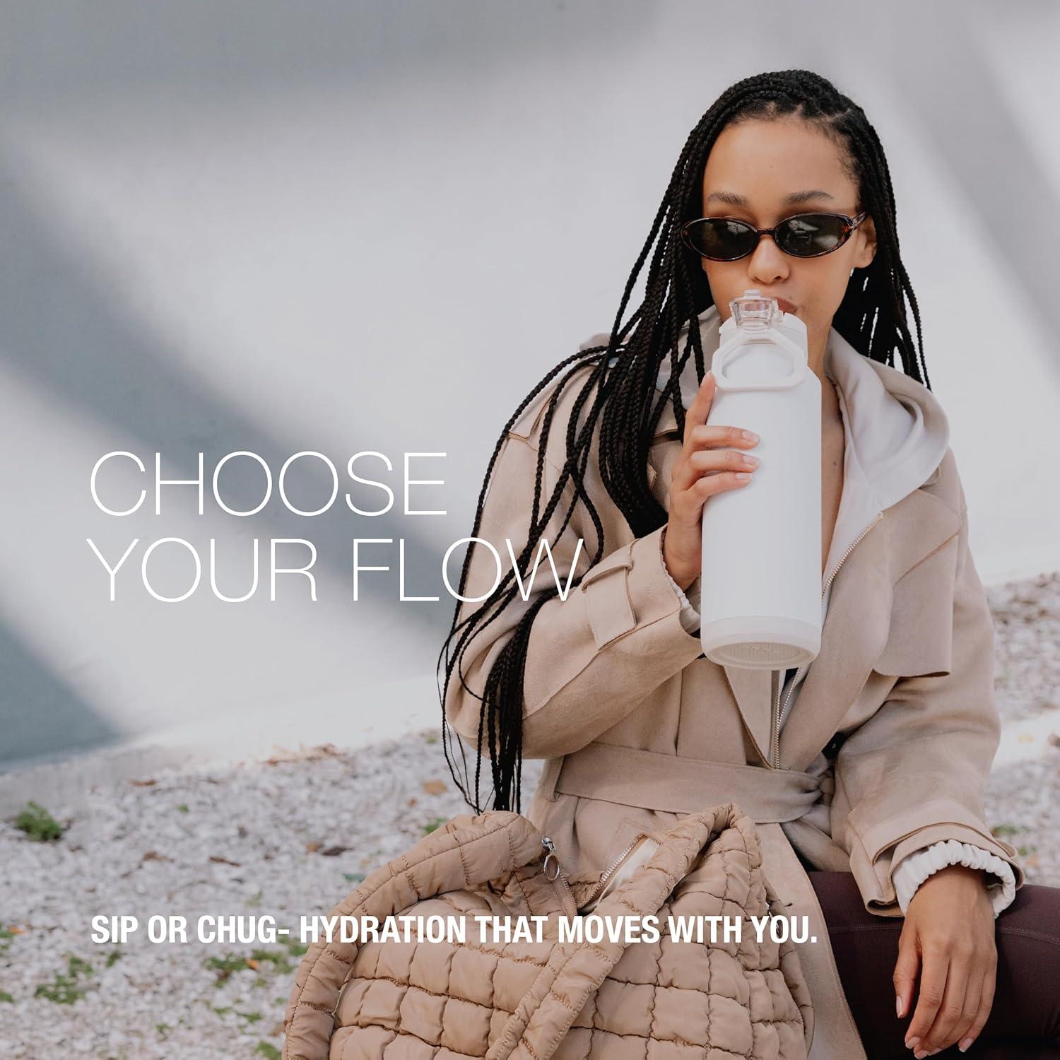 Botella de Agua ZULU Powerfill Pro 32oz Acero Inoxidable Blanca