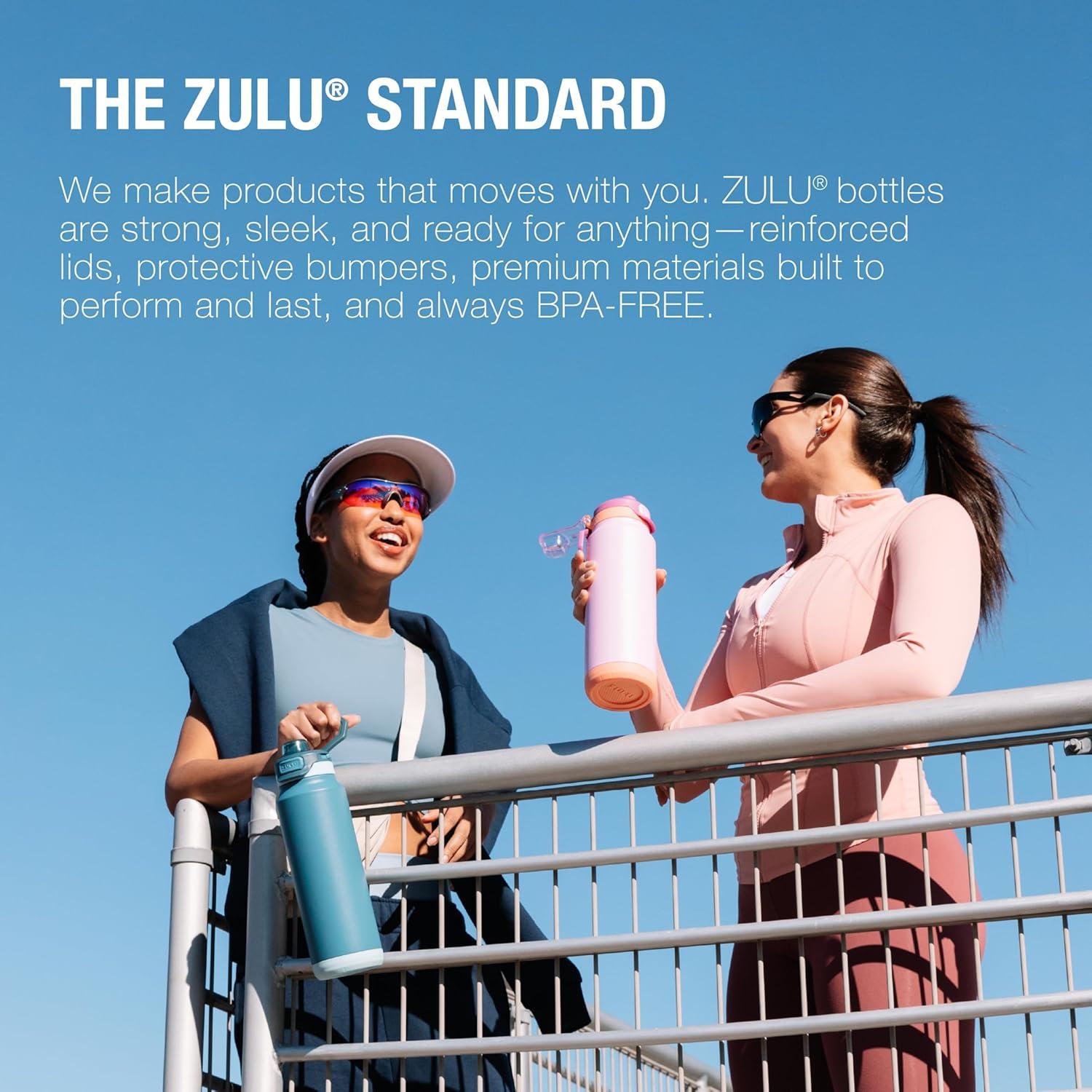 Botella de Agua ZULU Powerfill Pro 32oz Acero Inoxidable Blanca