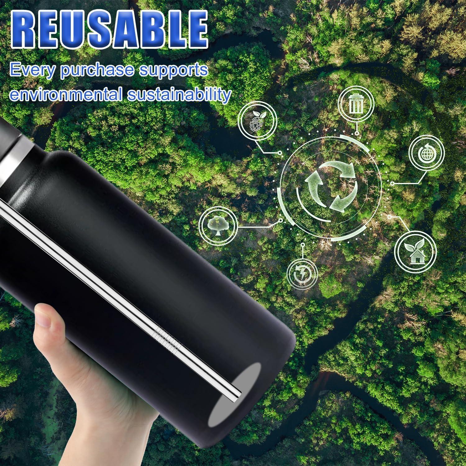 4 Pajitas de Metal Reemplazo para Botella Hydro Flask 32oz