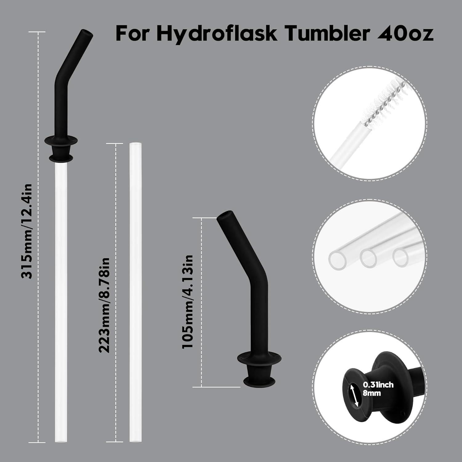 Juego de 3 Popotes Desmontables Miracredo para Hydroflask 20-40 oz