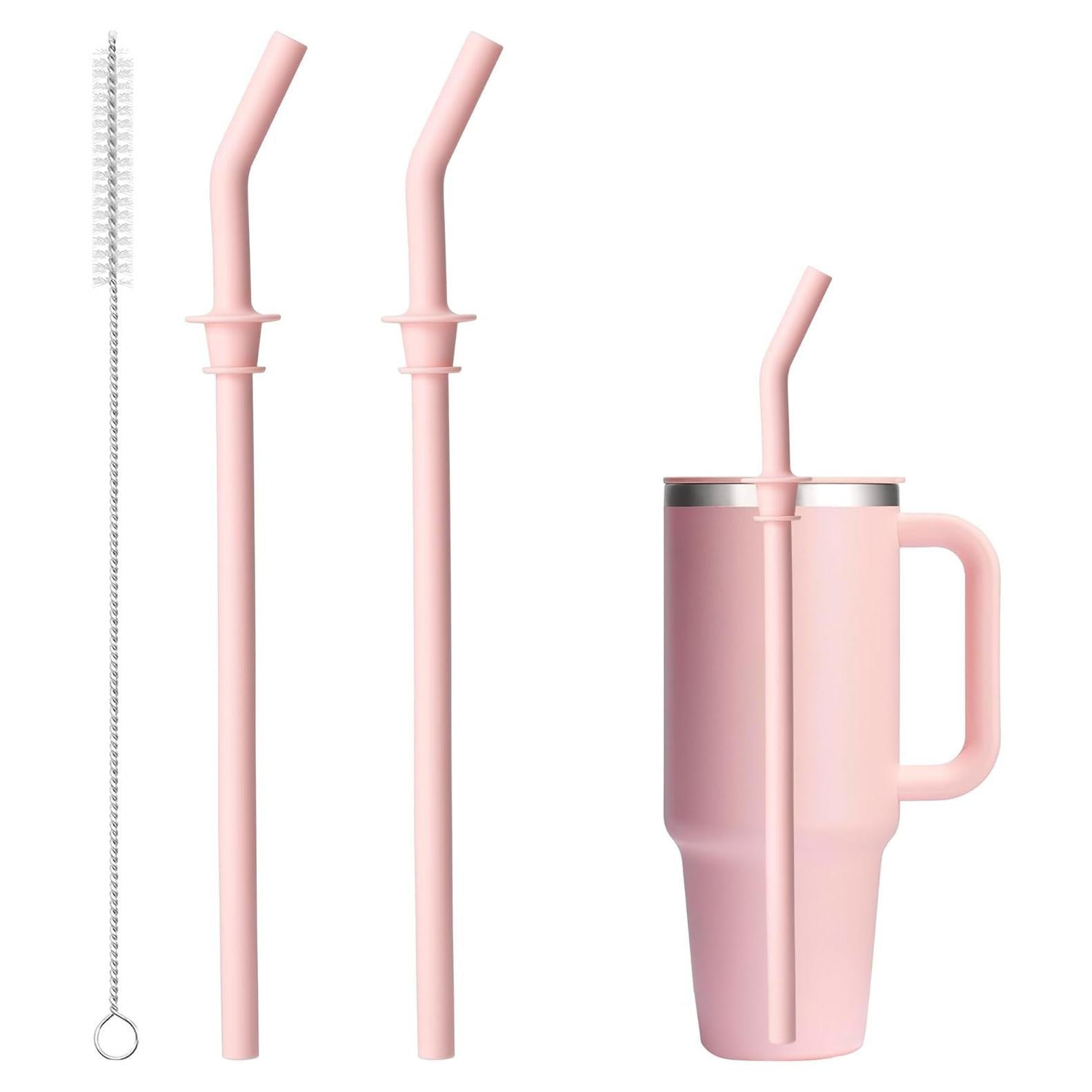 Pajita de Silicona Bluwing para Taza Hydro Flask 20-40oz - 2 Pcs Rosa