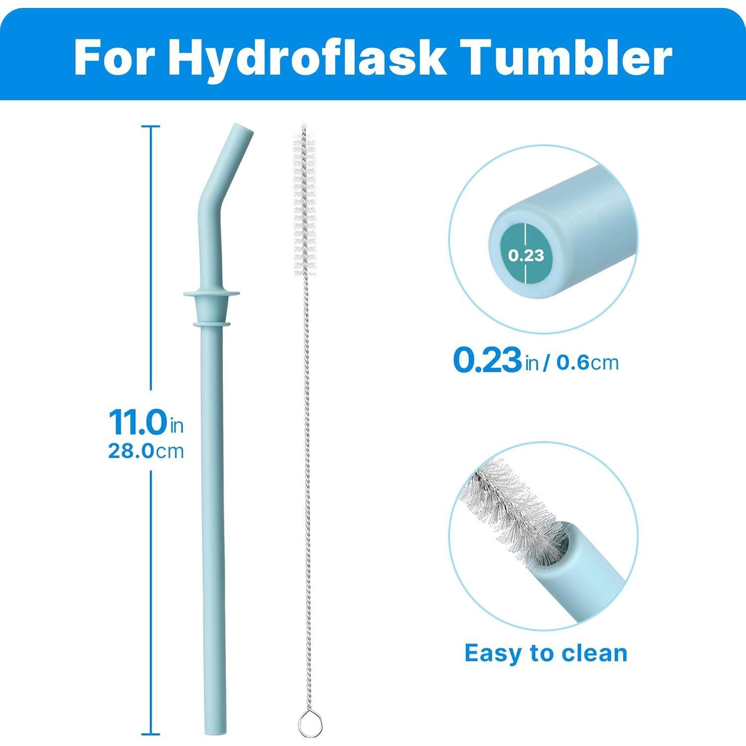 Pajita de Silicona Bluwing para Taza Hydro Flask 20-40oz - 2 Pcs Rosa