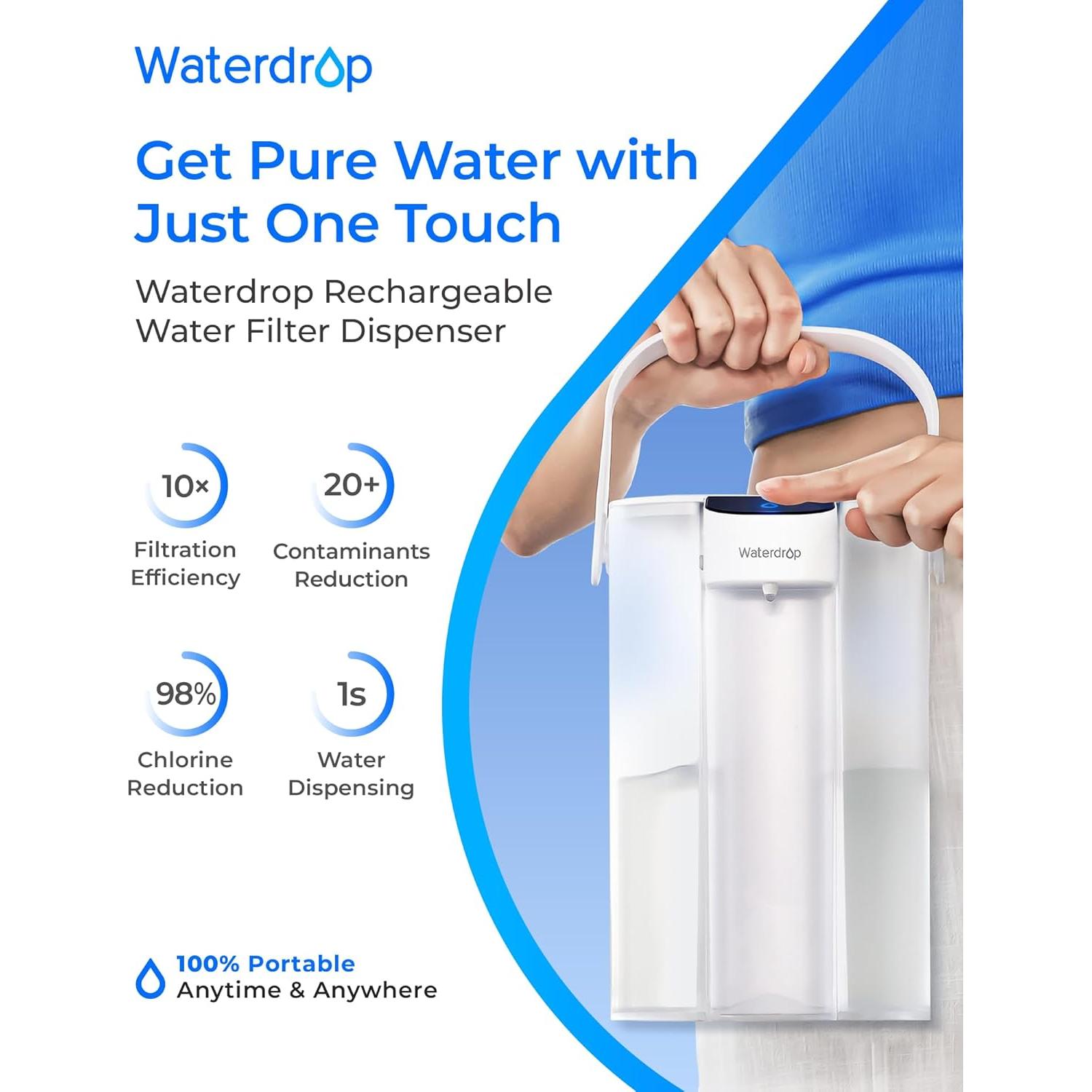 Dispensador de Agua Filtrada Waterdrop WD-ED61W 15 Tazas Blanco