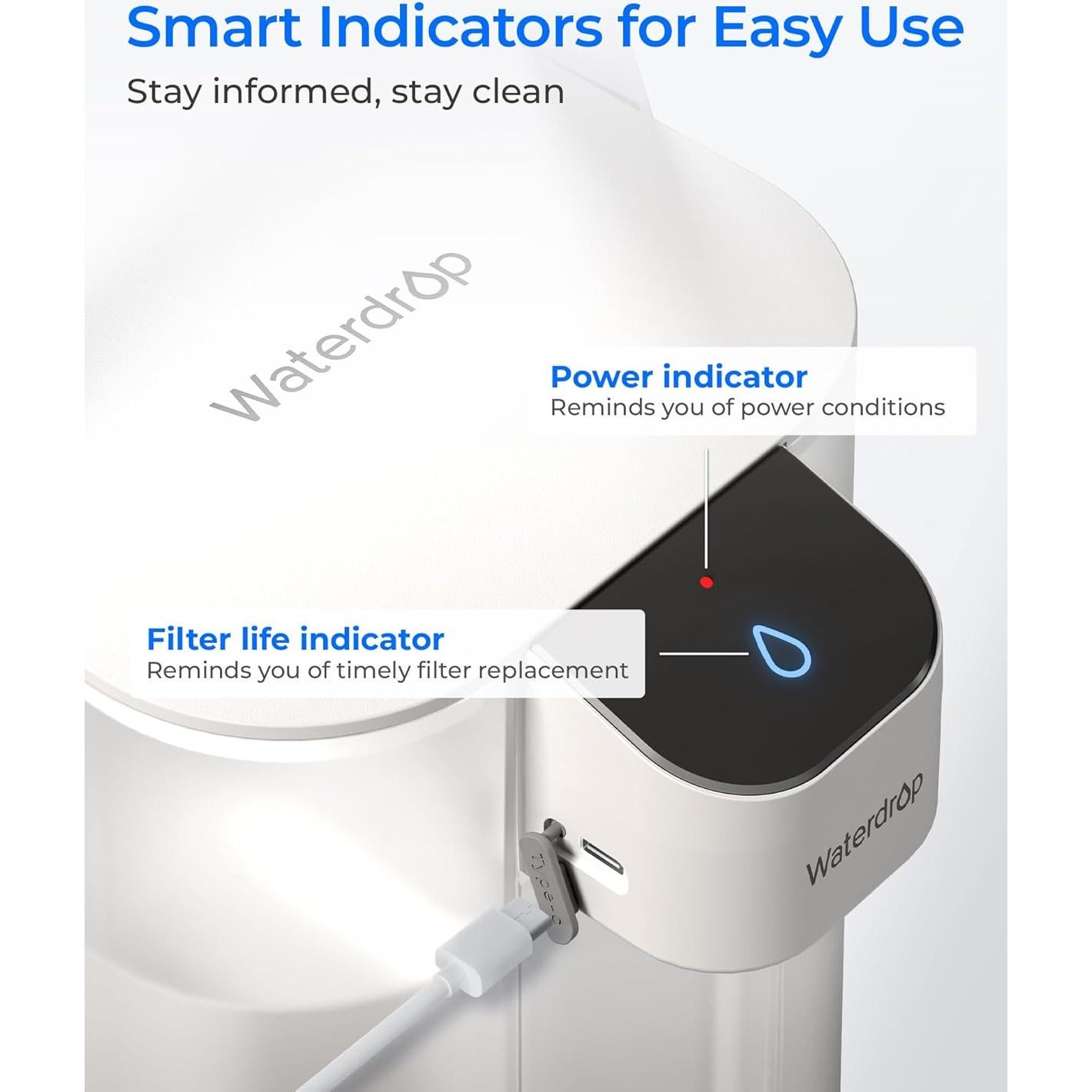 Dispensador de Agua Filtrada Waterdrop WD-ED61W 15 Tazas Blanco