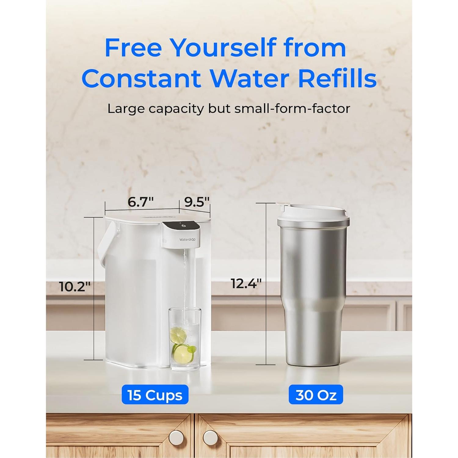 Dispensador de Agua Filtrada Waterdrop WD-ED61W 15 Tazas Blanco