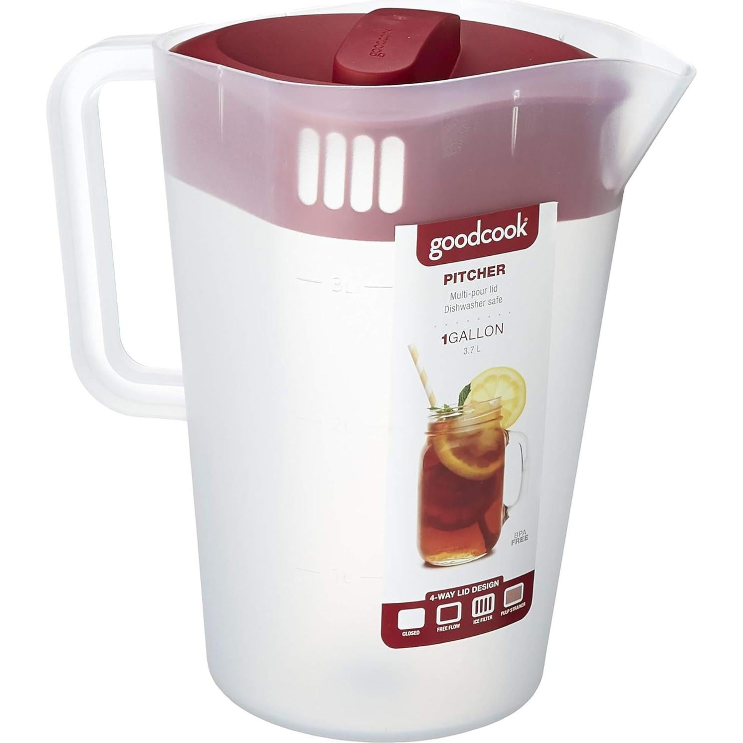 Jarra de 3.785L GoodCook con Tapa de 4 Vías Sin BPA