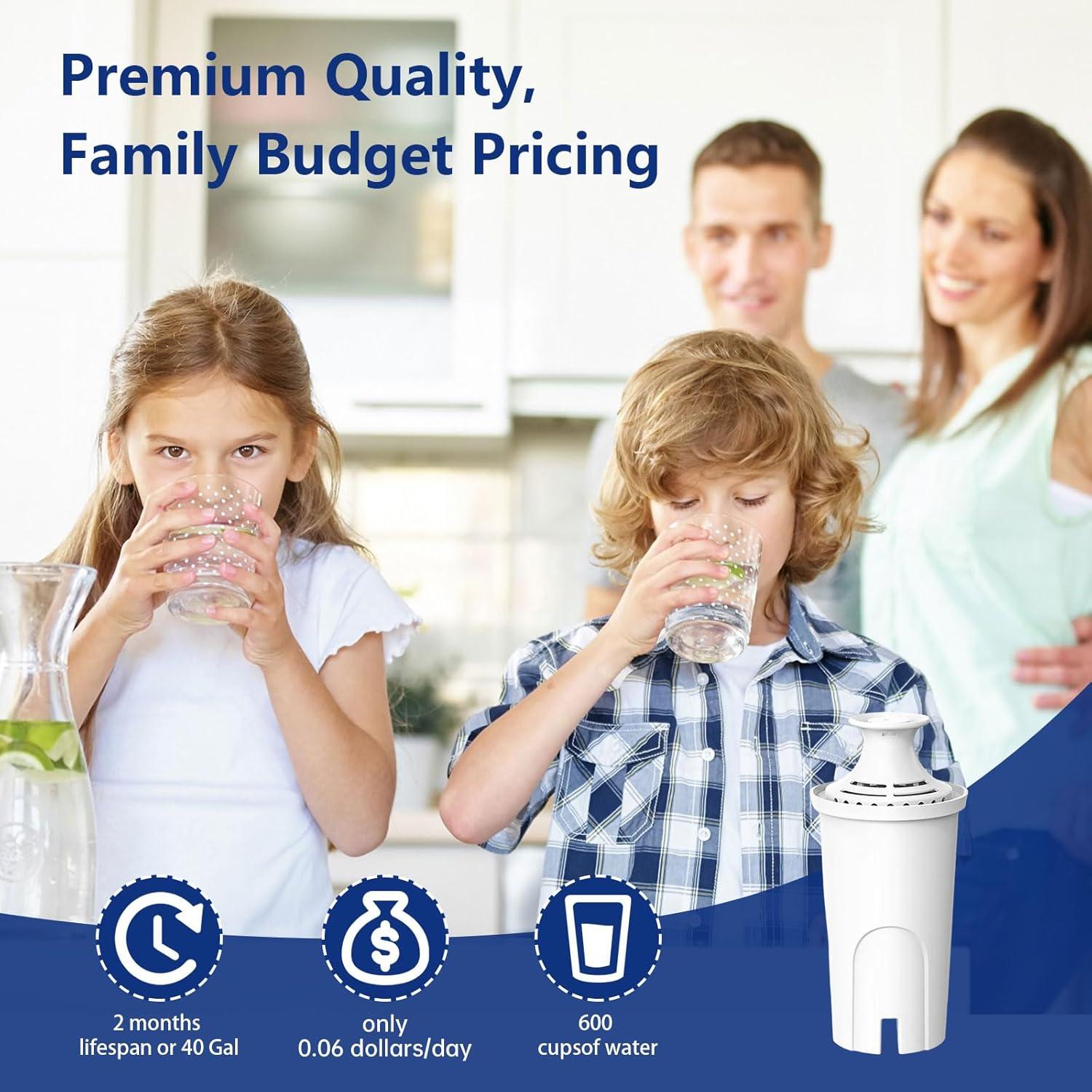 Filtro de Agua FYAEWPA Compatible Brita - 3 Piezas, Reduce Cloro