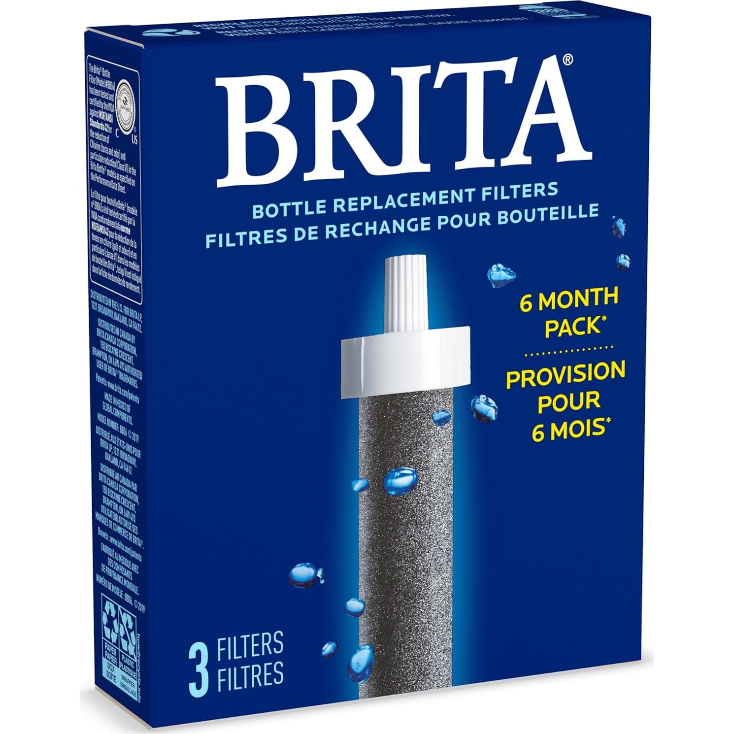 Filtros de Reemplazo Brita para Botellas de Agua - 3 Unidades
